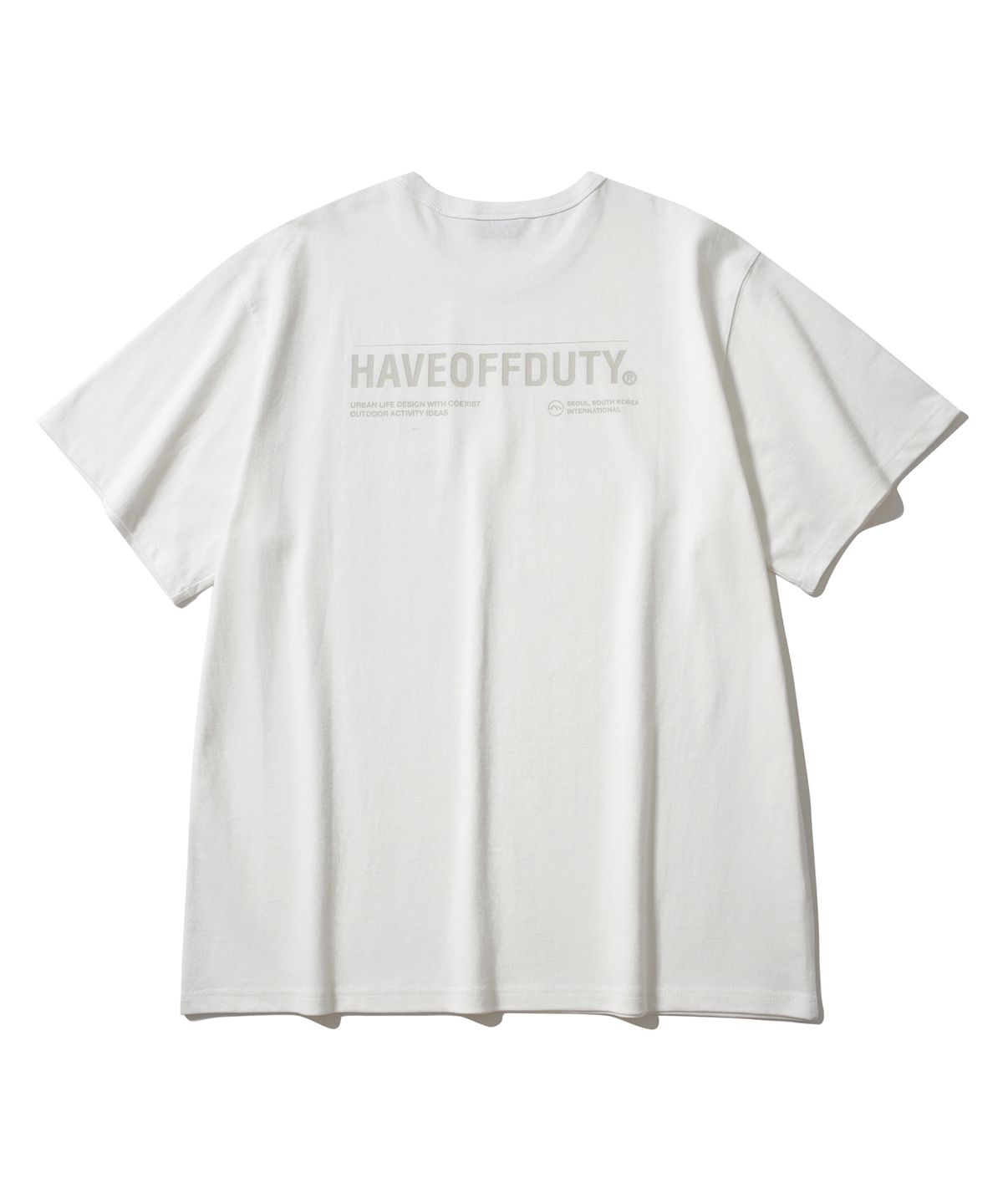 해브오프듀티(HAVEOFFDUTY) 백 로고 티 (오프화이트)
