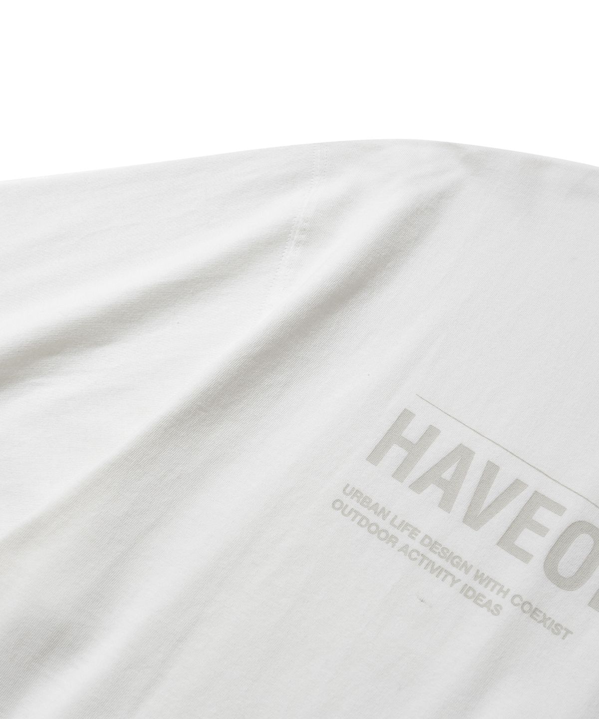 해브오프듀티(HAVEOFFDUTY) 백 로고 티 (오프화이트)
