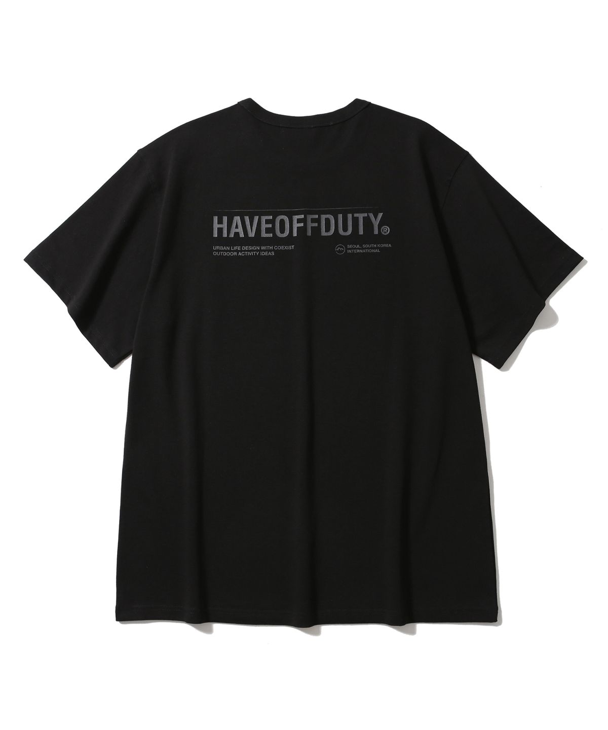 해브오프듀티(HAVEOFFDUTY) 백 로고 티 (블랙)