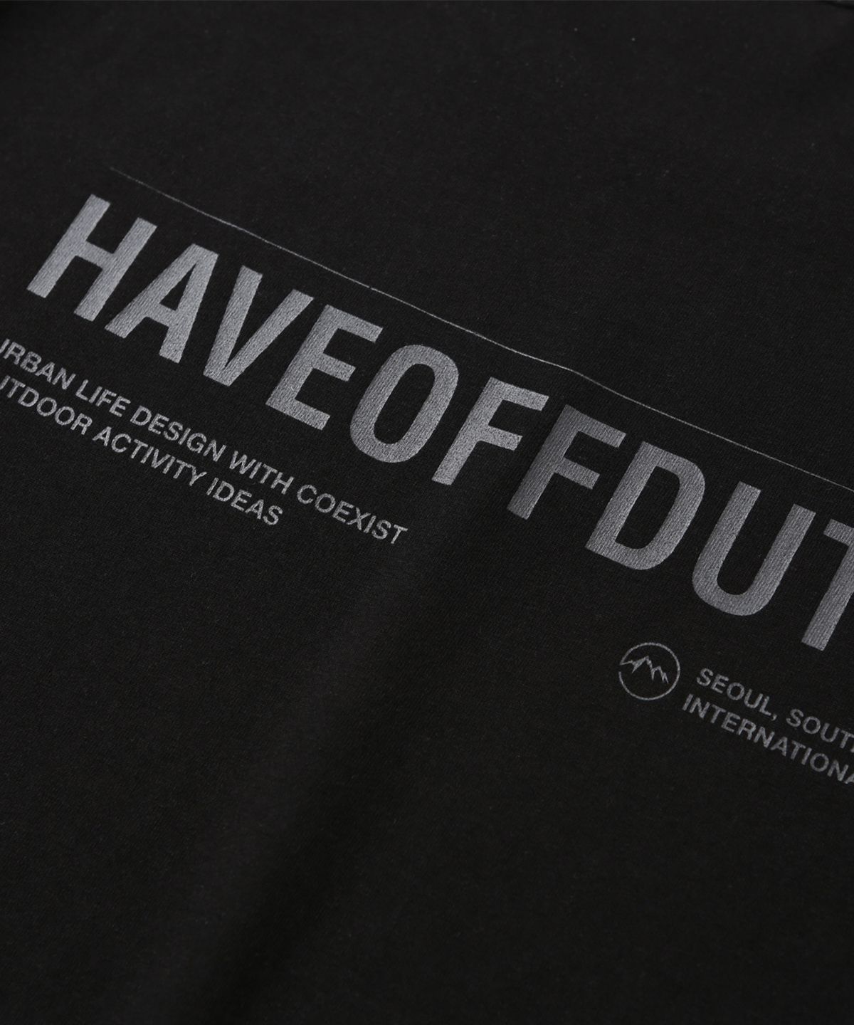 해브오프듀티(HAVEOFFDUTY) 백 로고 티 (블랙)