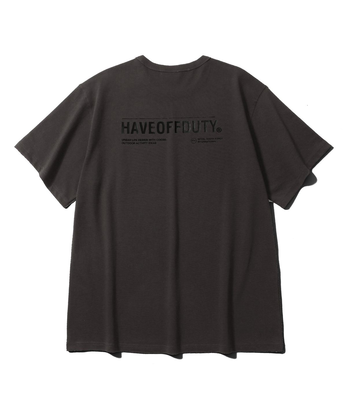 해브오프듀티(HAVEOFFDUTY) 백 로고 티 (챠콜)