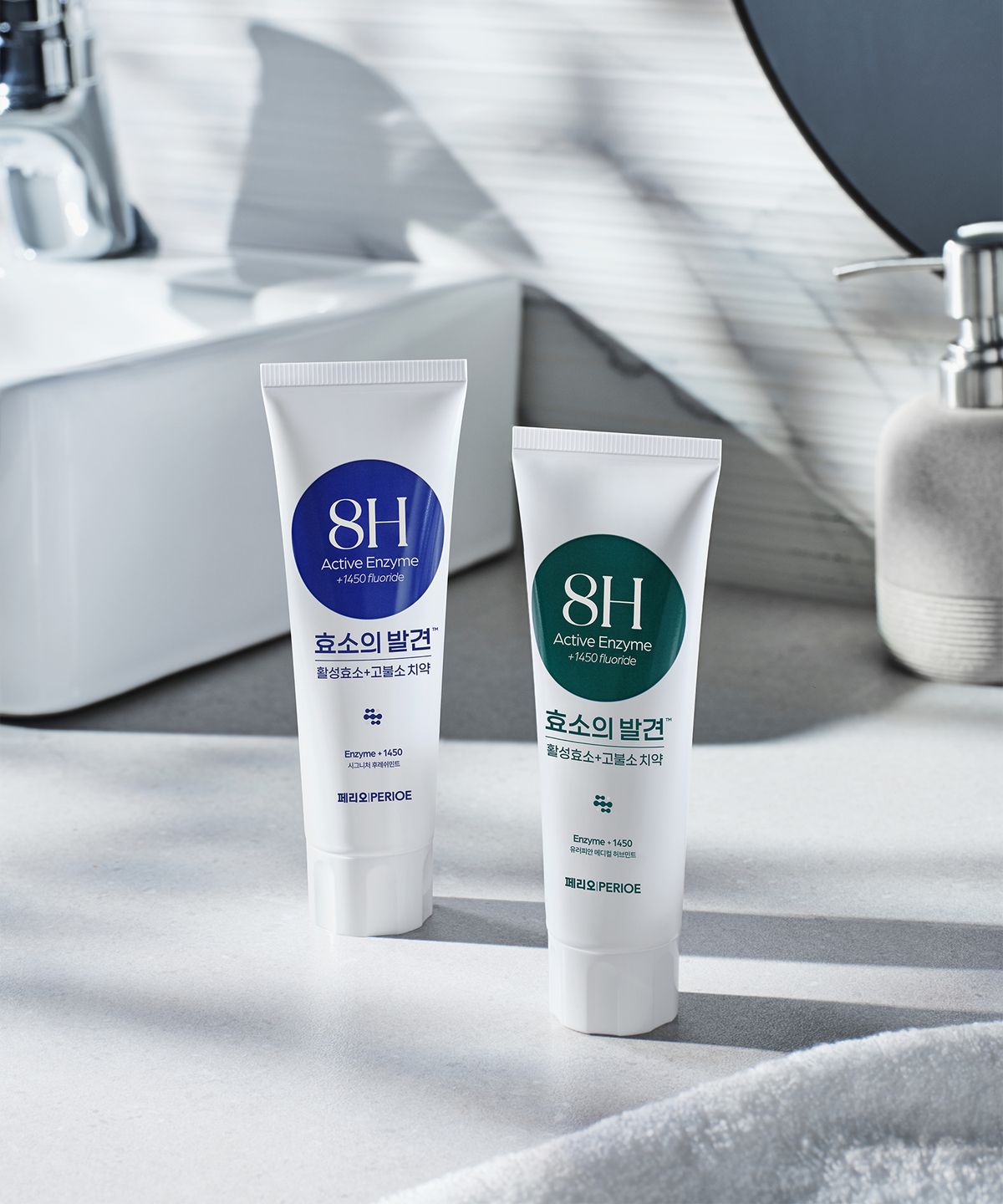 페리오(PERIOE) 효소의발견 1450 고불소 치약 유러피안민트 100G 3개 + 시그니처민트 100G 3개 + 리치 플렉서블 치간칫솔 Micro 50입