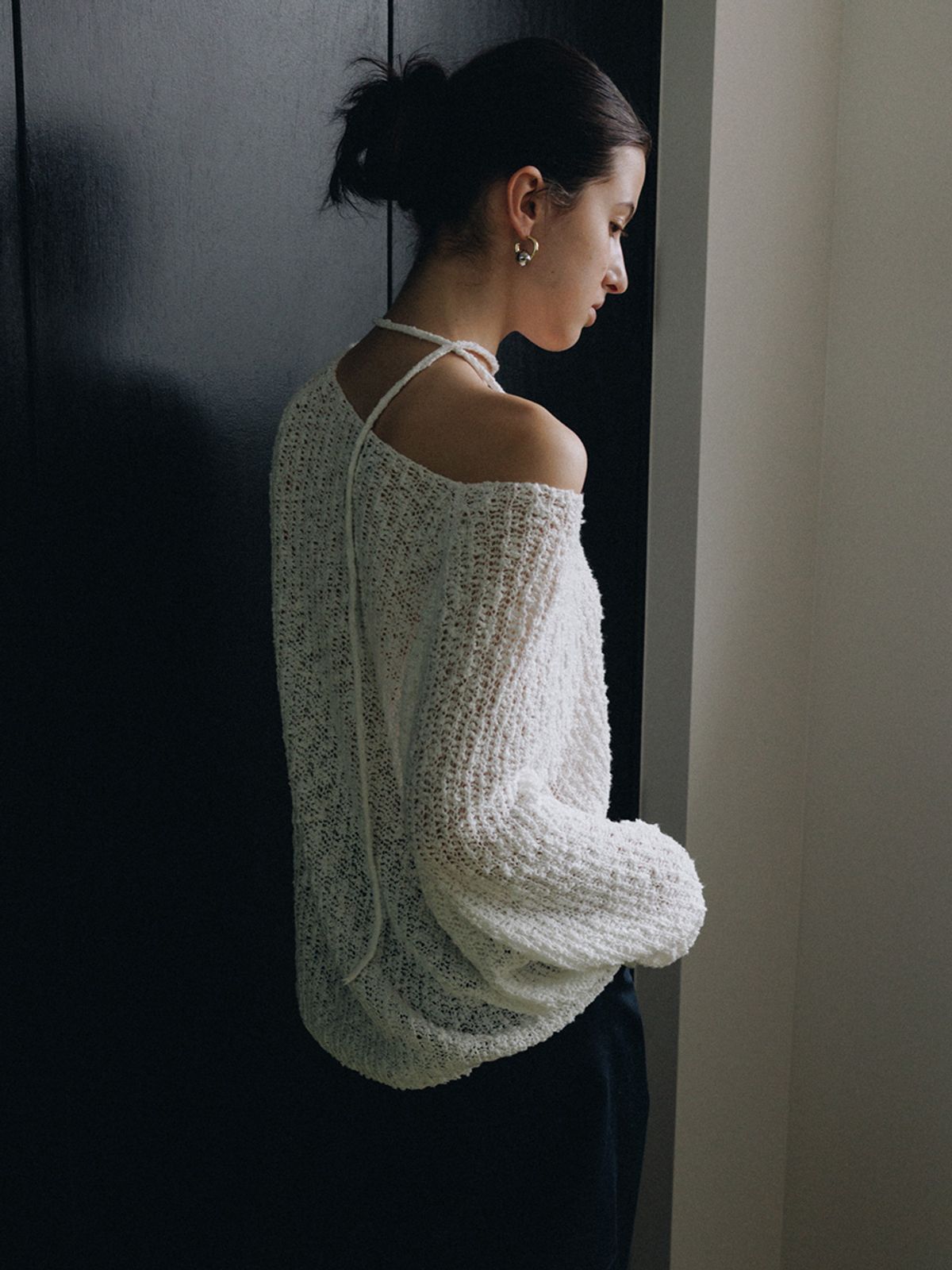 루에브르(LOEUVRE) Pure Cotton Off-Shoulder Knit Top SK6MP741_2color