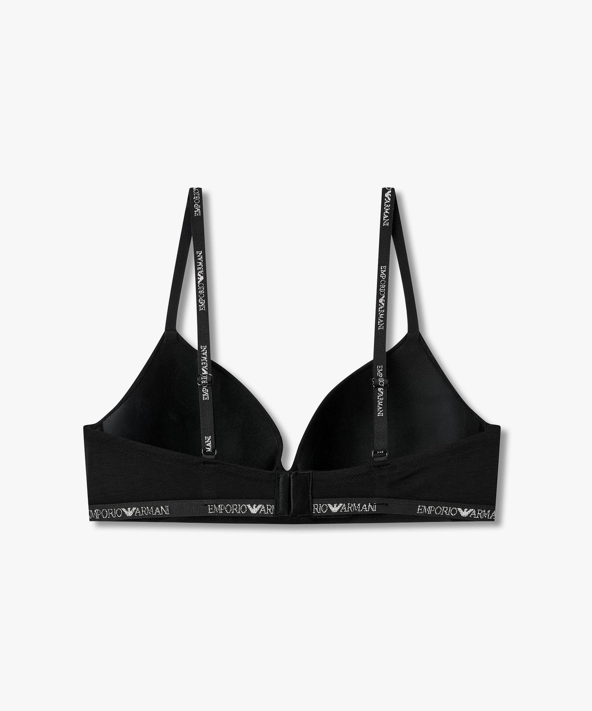 엠포리오 아르마니 언더웨어(EMPORIO ARMANI UNDERWEAR) 여성 메탈릭 로고 패디드 트라이앵글 브라_블랙 0826181509