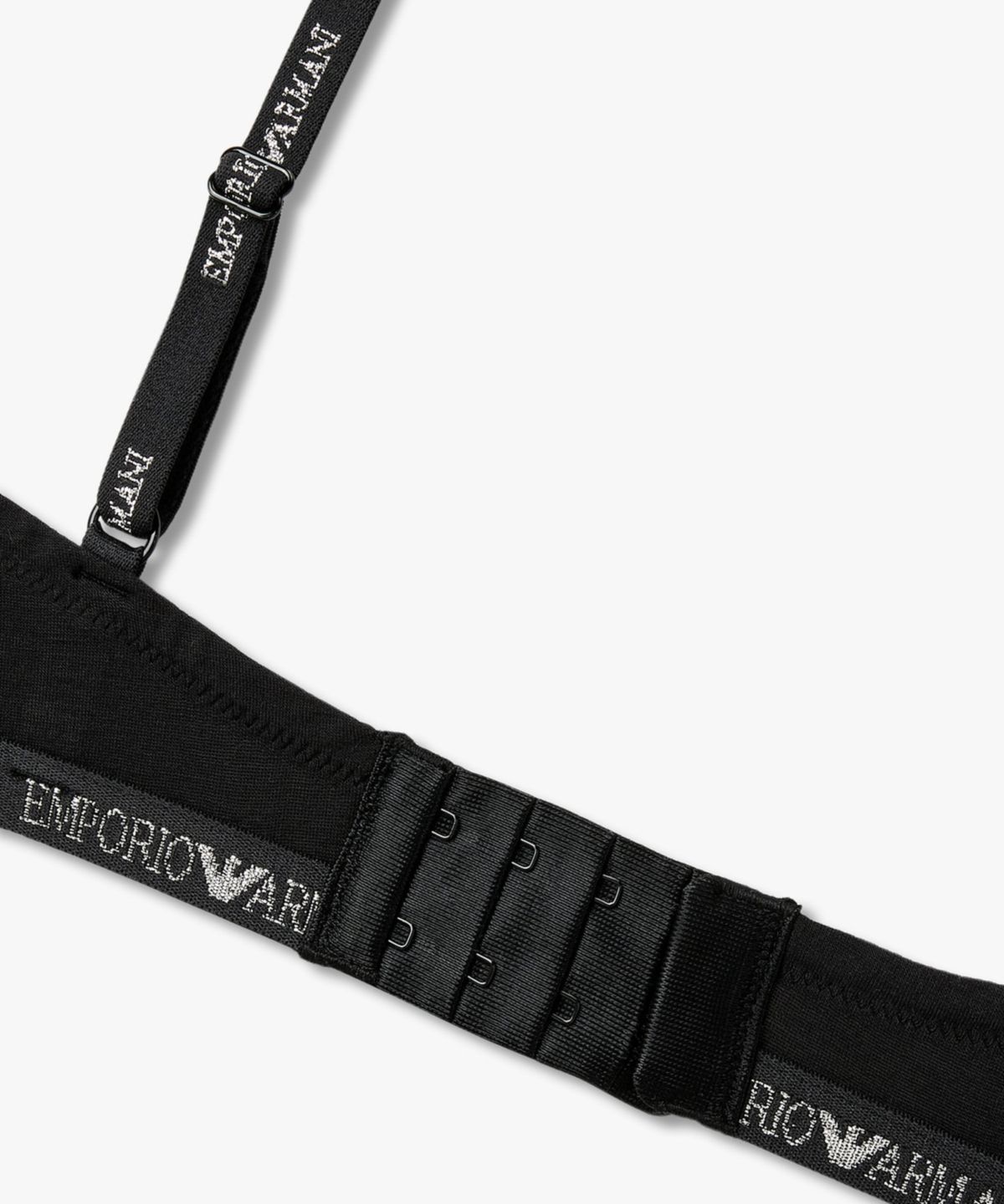 엠포리오 아르마니 언더웨어(EMPORIO ARMANI UNDERWEAR) 여성 메탈릭 로고 패디드 트라이앵글 브라_블랙 0826181509