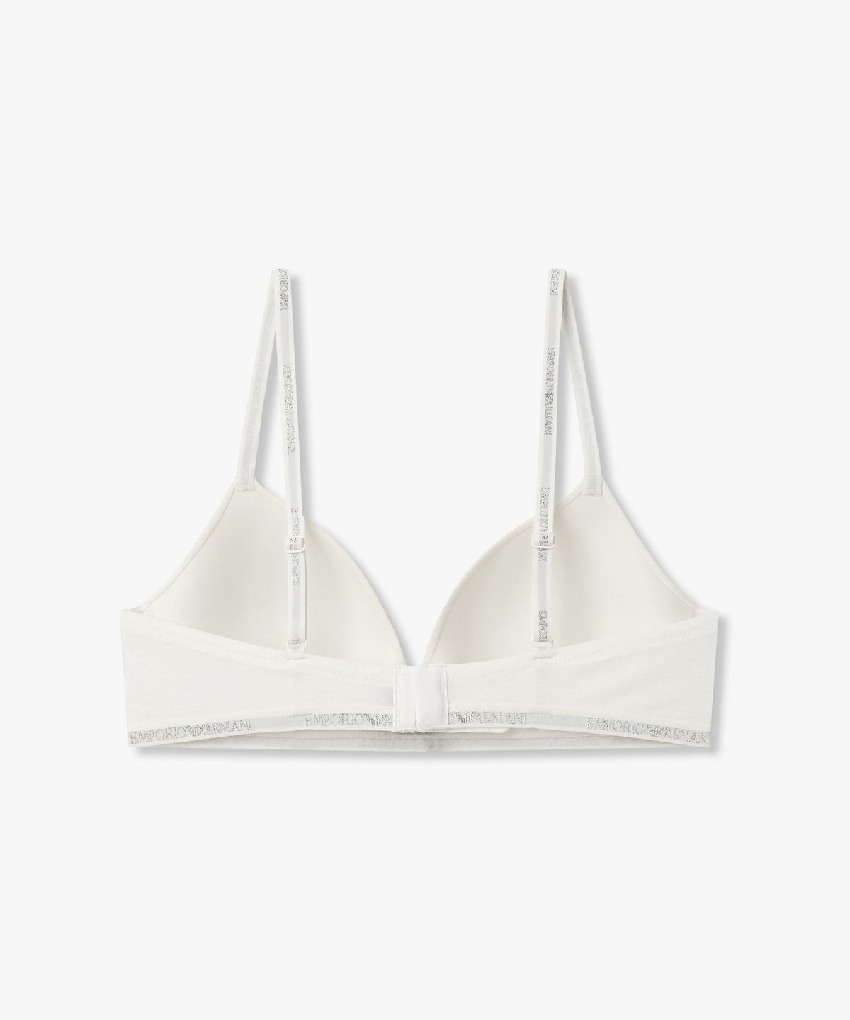 엠포리오 아르마니 언더웨어(EMPORIO ARMANI UNDERWEAR) 여성 메탈릭 로고 패디드 트라이앵글 브라_화이트 0826181507