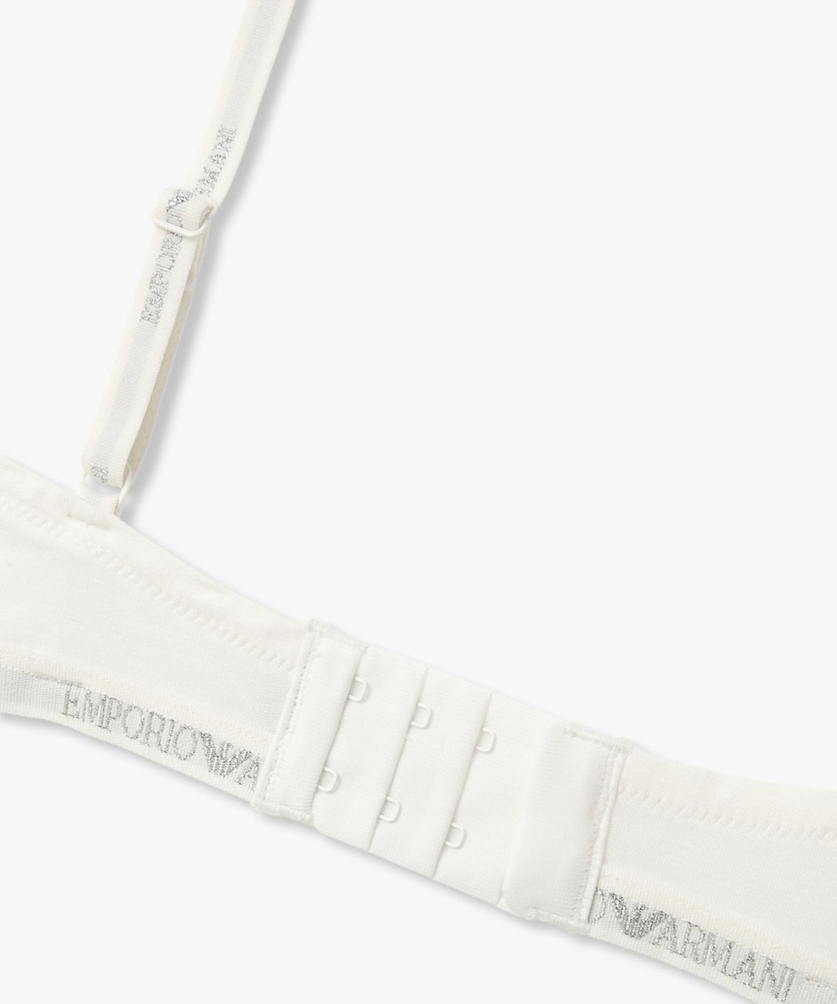 엠포리오 아르마니 언더웨어(EMPORIO ARMANI UNDERWEAR) 여성 메탈릭 로고 패디드 트라이앵글 브라_화이트 0826181507