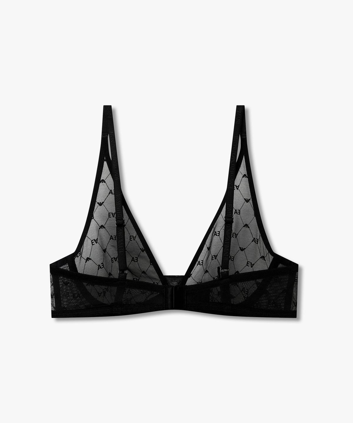 엠포리오 아르마니 언더웨어(EMPORIO ARMANI UNDERWEAR) 여성 로고 패턴 메쉬 트라이앵글 브라_블랙 0826181523