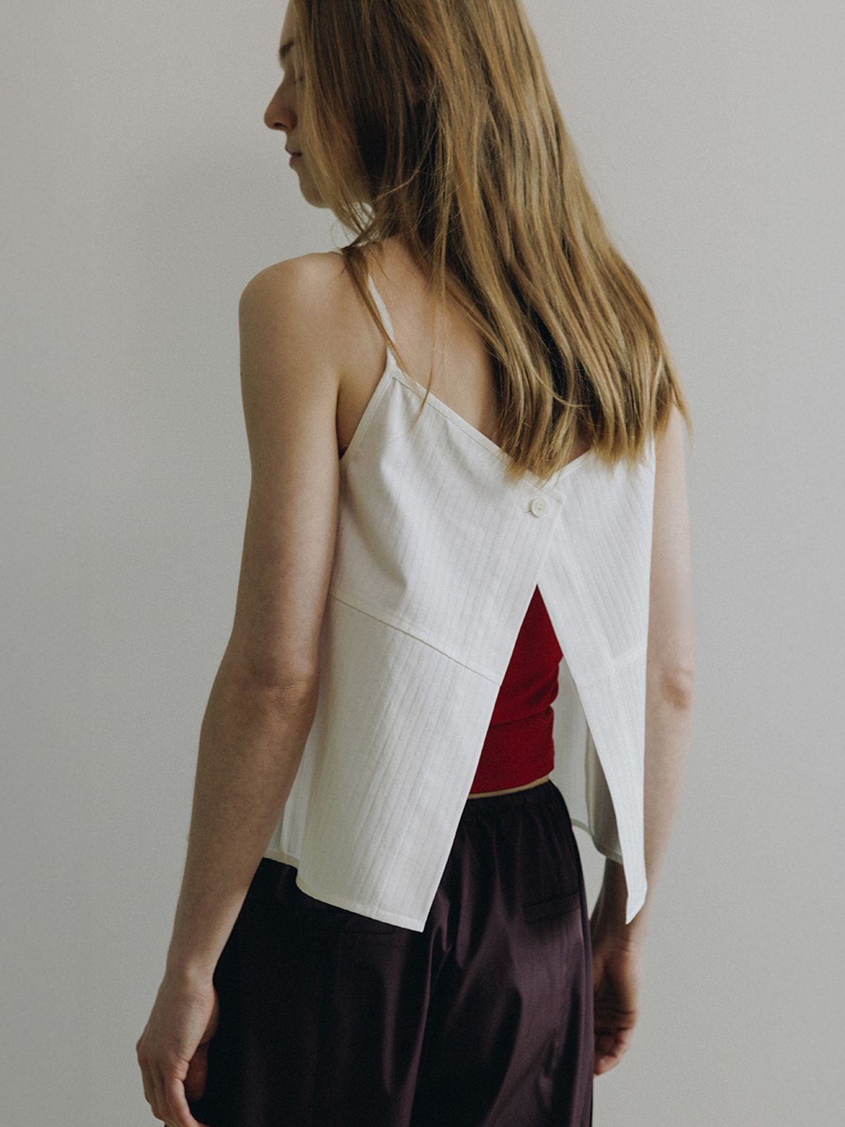 루에브르(LOEUVRE) Cotton Stripe Jacquard Sleeveless Top SW6MB747_2color