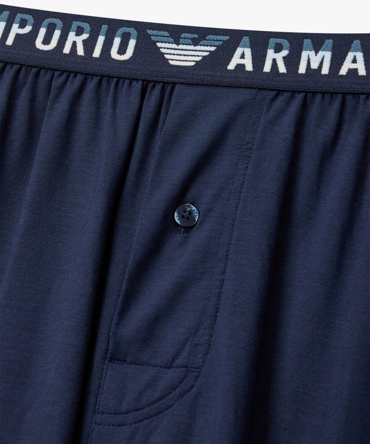 엠포리오 아르마니 언더웨어(EMPORIO ARMANI UNDERWEAR) 남성 톤온톤 자카드 로고 트렁크_네이비 0816112076