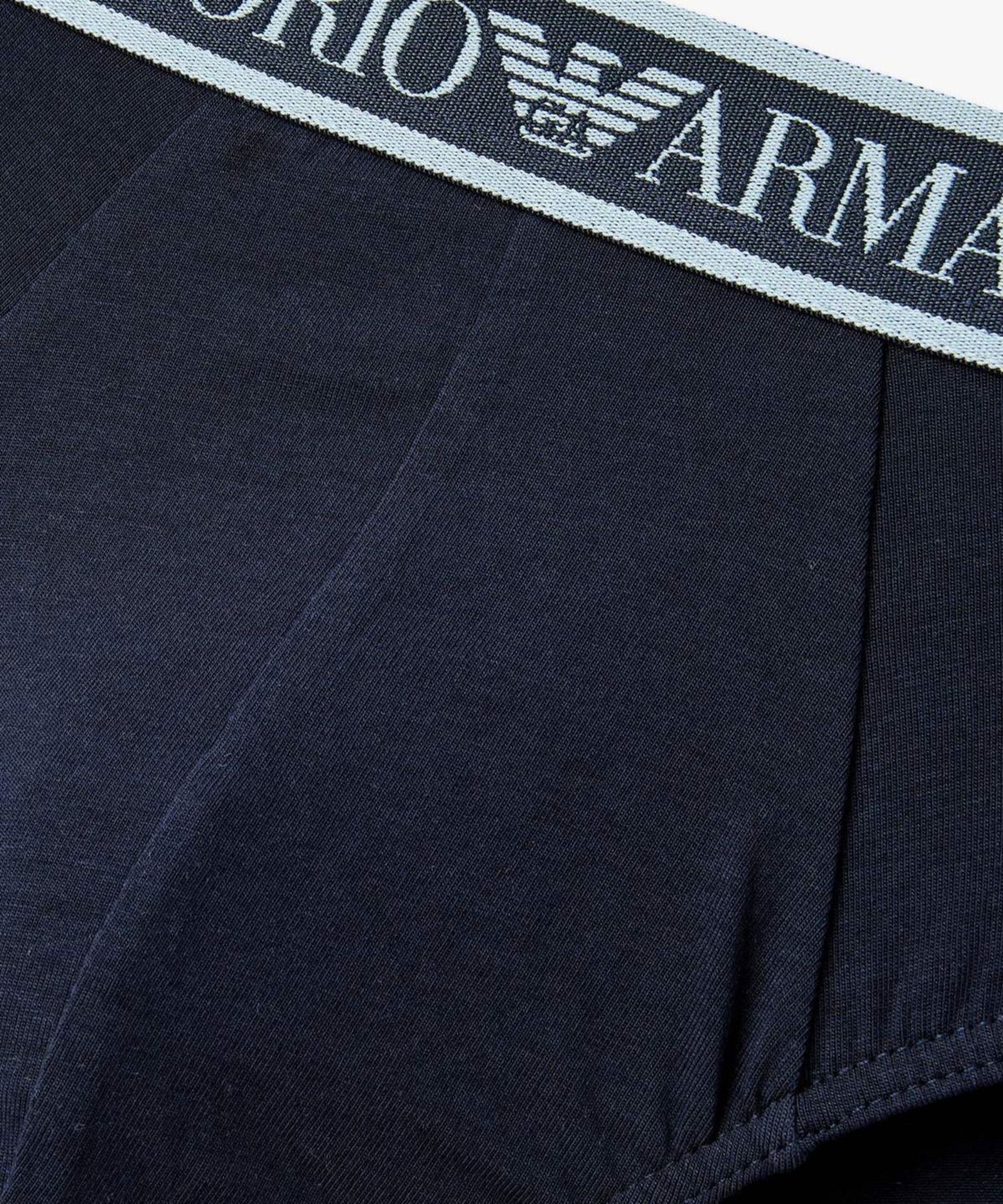 엠포리오 아르마니 언더웨어(EMPORIO ARMANI UNDERWEAR) 남성 라인 트림 배색 로고 프리프_네이비 08M6111320