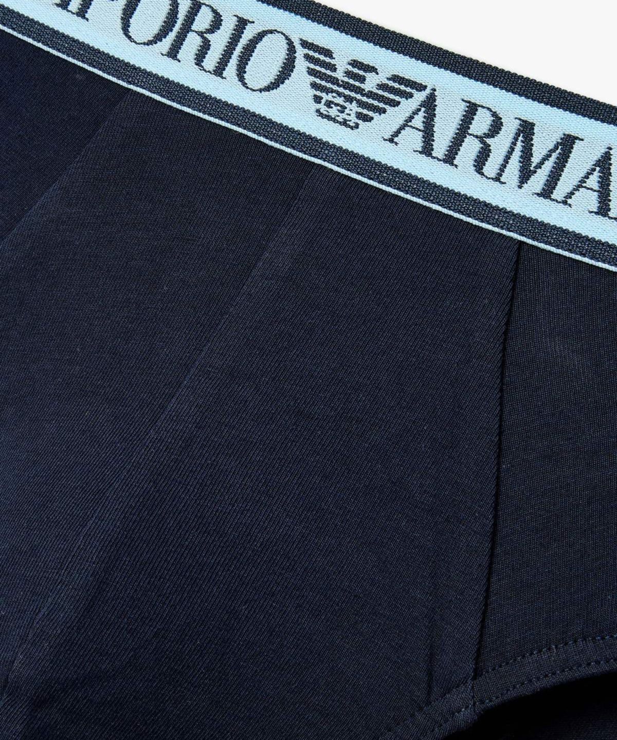 엠포리오 아르마니 언더웨어(EMPORIO ARMANI UNDERWEAR) 남성 라인 트림 배색 로고 프리프_네이비 08M6111319