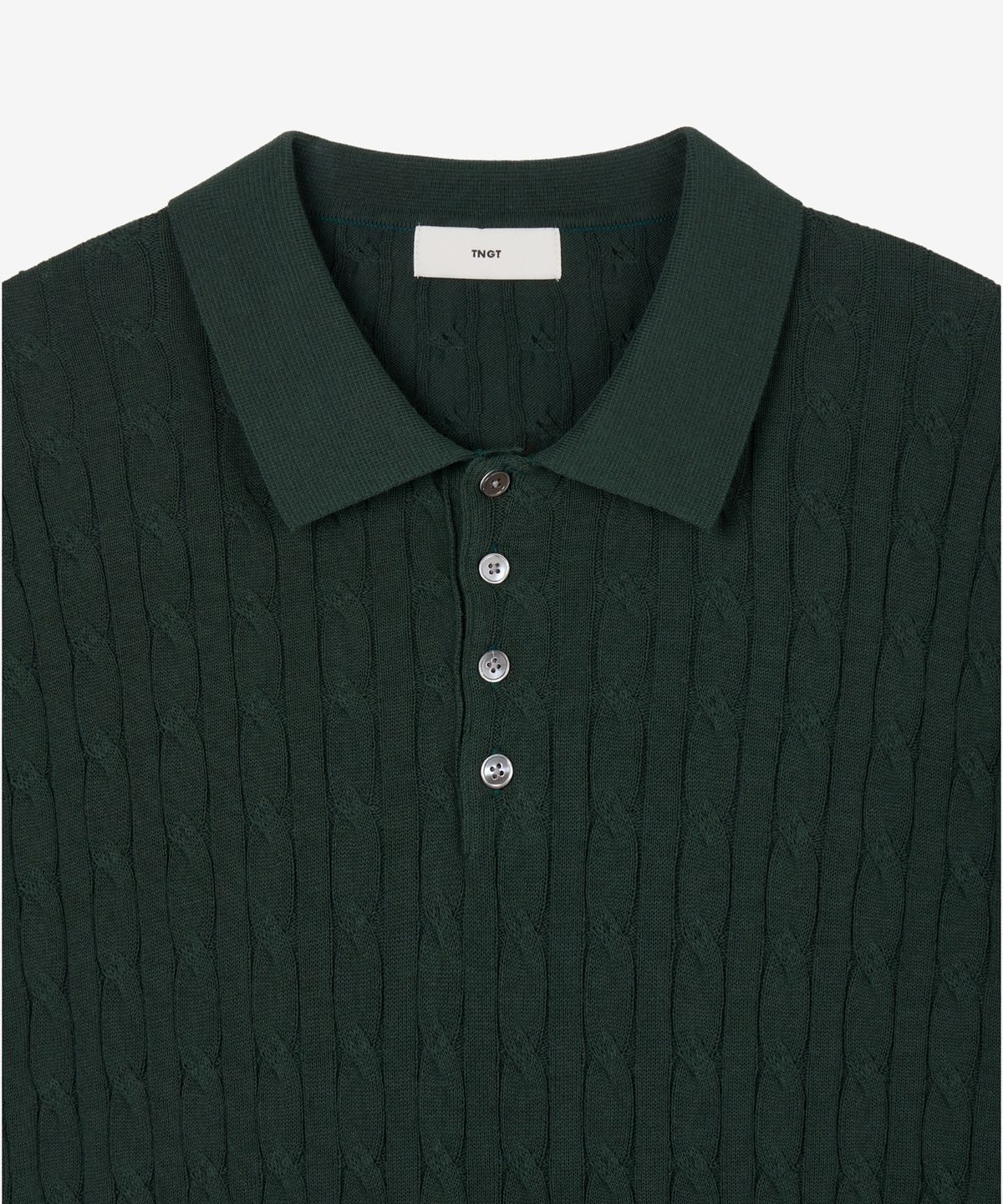 티엔지티(TNGT) Cable Polo Washable Knit (Green) TNSW6E206E2