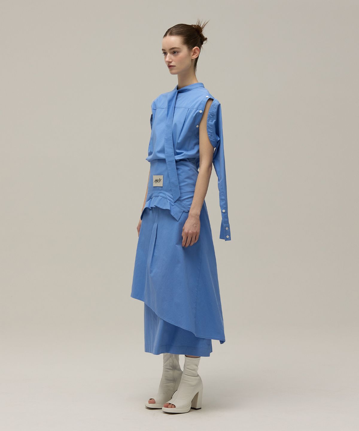 므아므(MMAM) Off-sleeve tied shirt dress