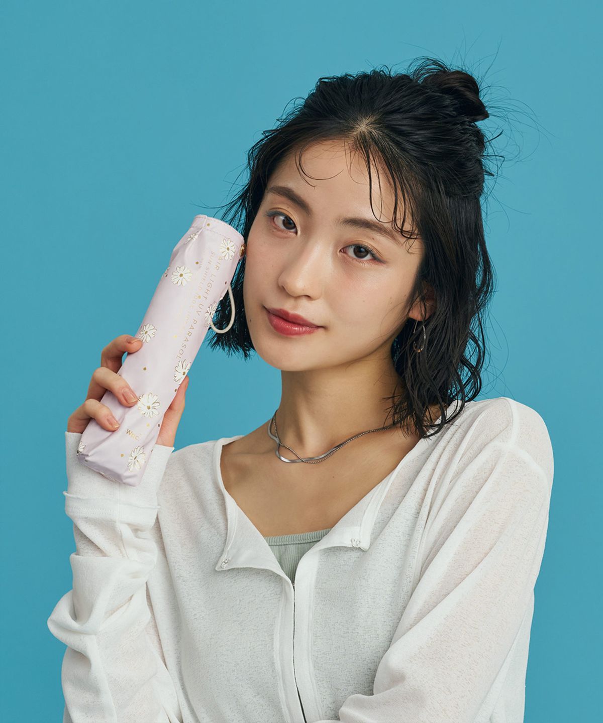 더블유피씨(W.P.C) Wpc.양산 도트 데이지 경량 암막 3단양산 801-16791-102