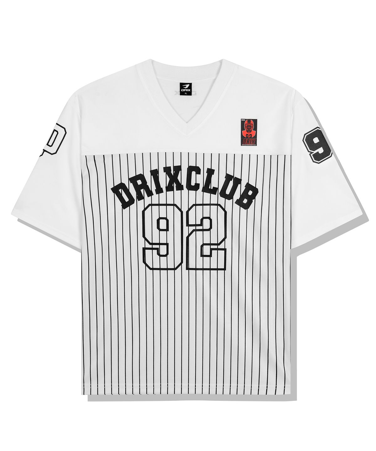 드릭스(DRIX) 럭비 스트라이프 메쉬 저지 하프 슬리브_네이비