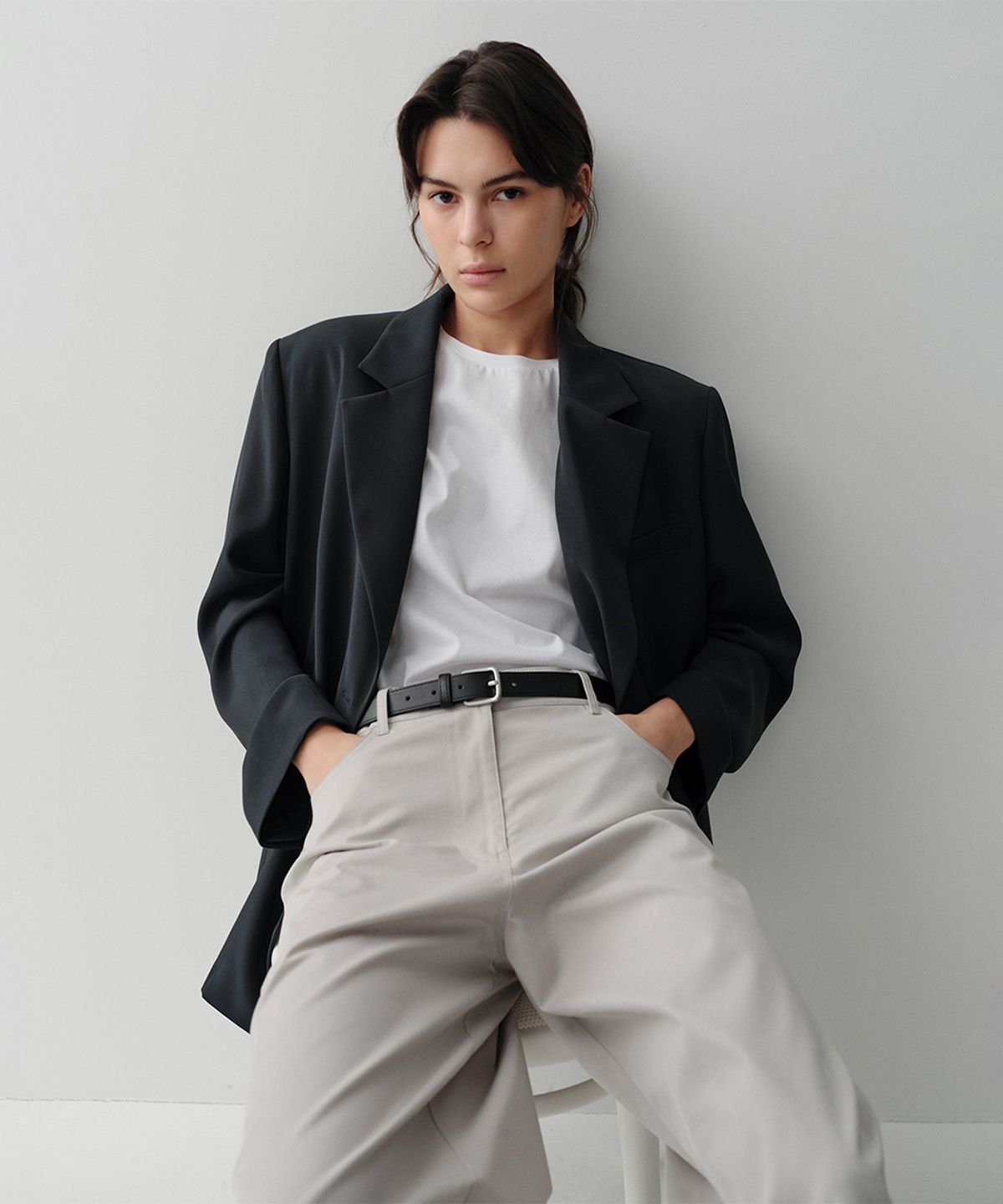 이아(EAAH) VELA WRAP JACKET (FOREST CHARCOAL)