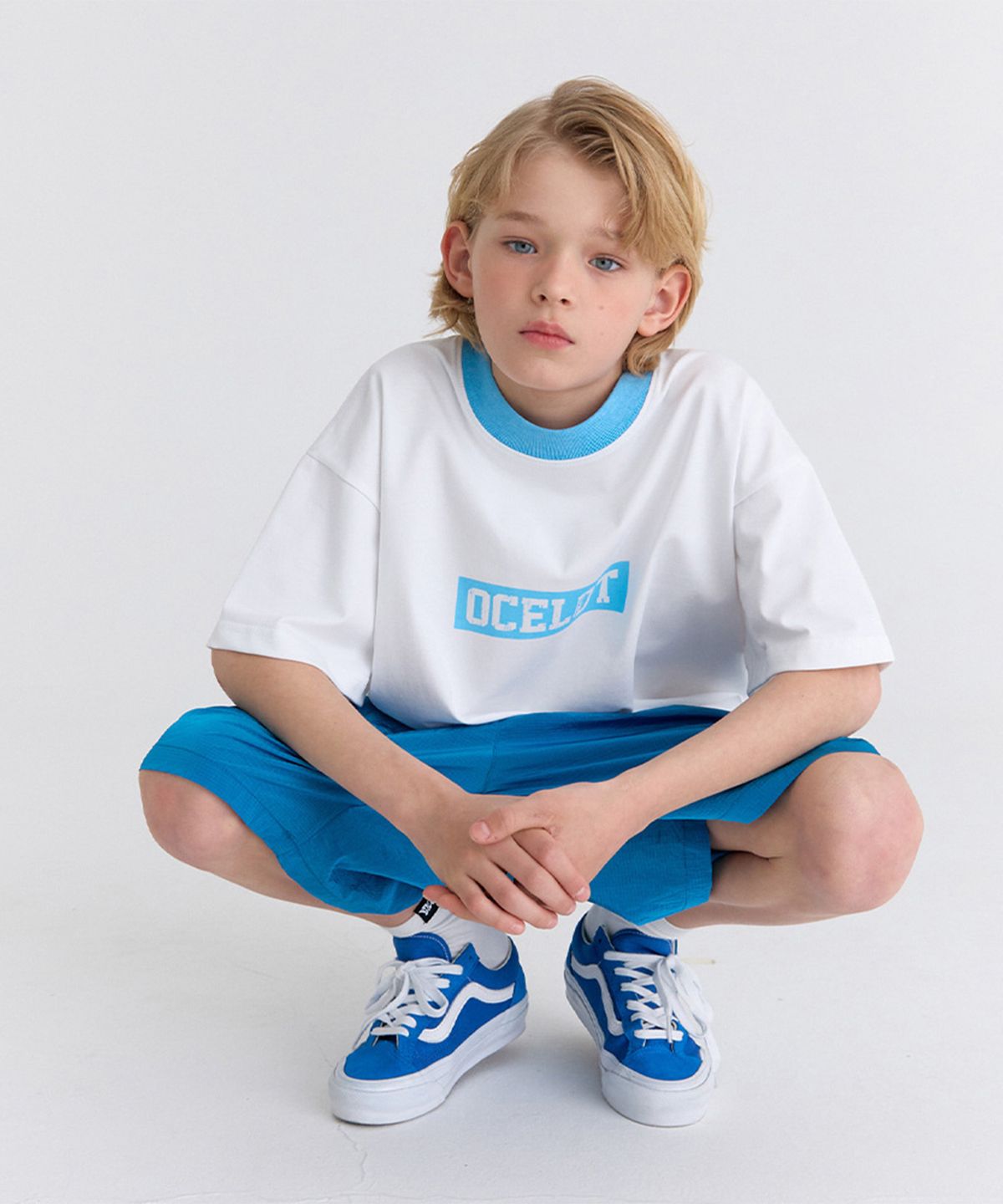 오실롯 주니어(OCELOT JUNIOR) [SET] G8G33 프레임 스퀘어나일론 셋업 (블루)
