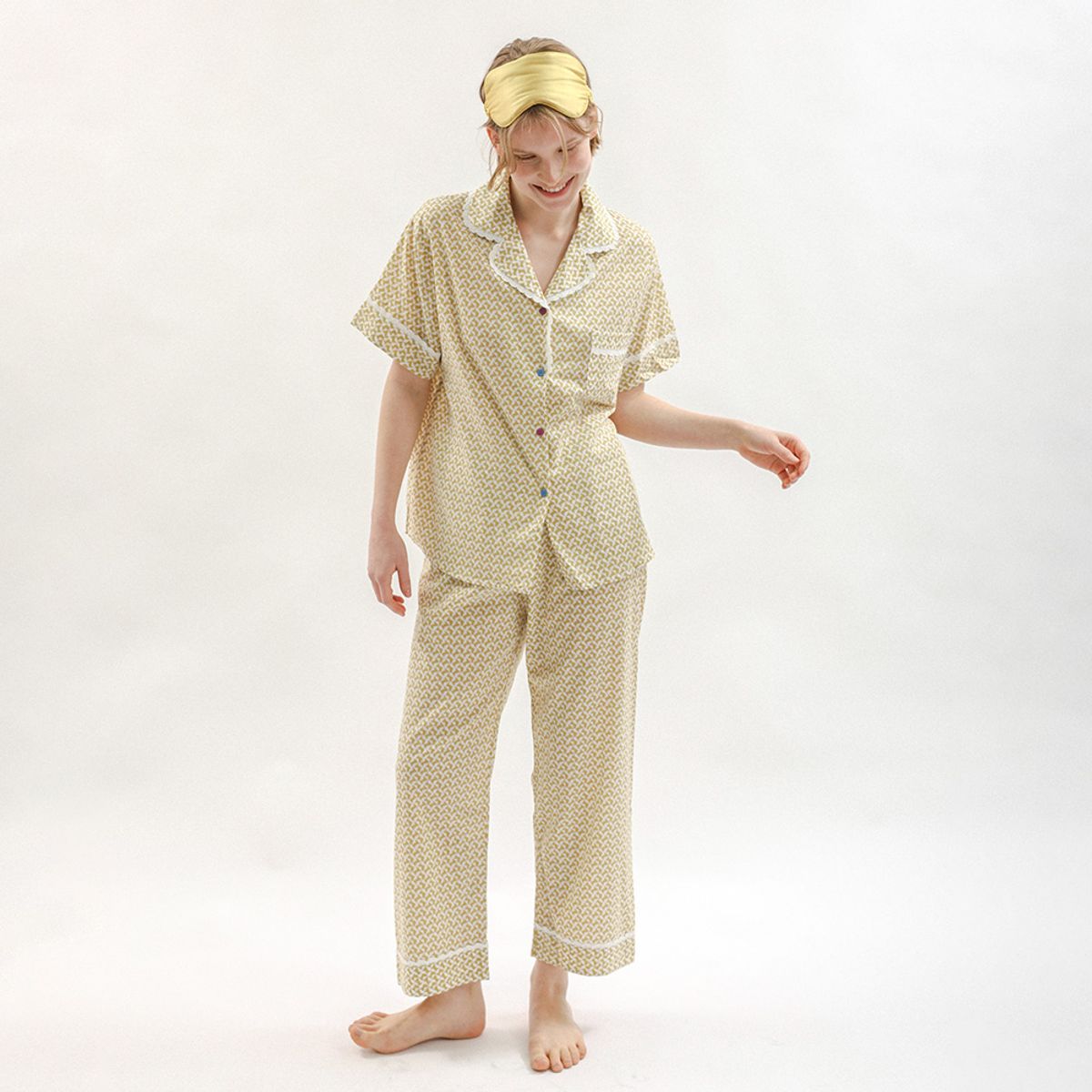 멜라니조이(MELANIE JOY) MJ_Dot check pajama two-piece set_2color