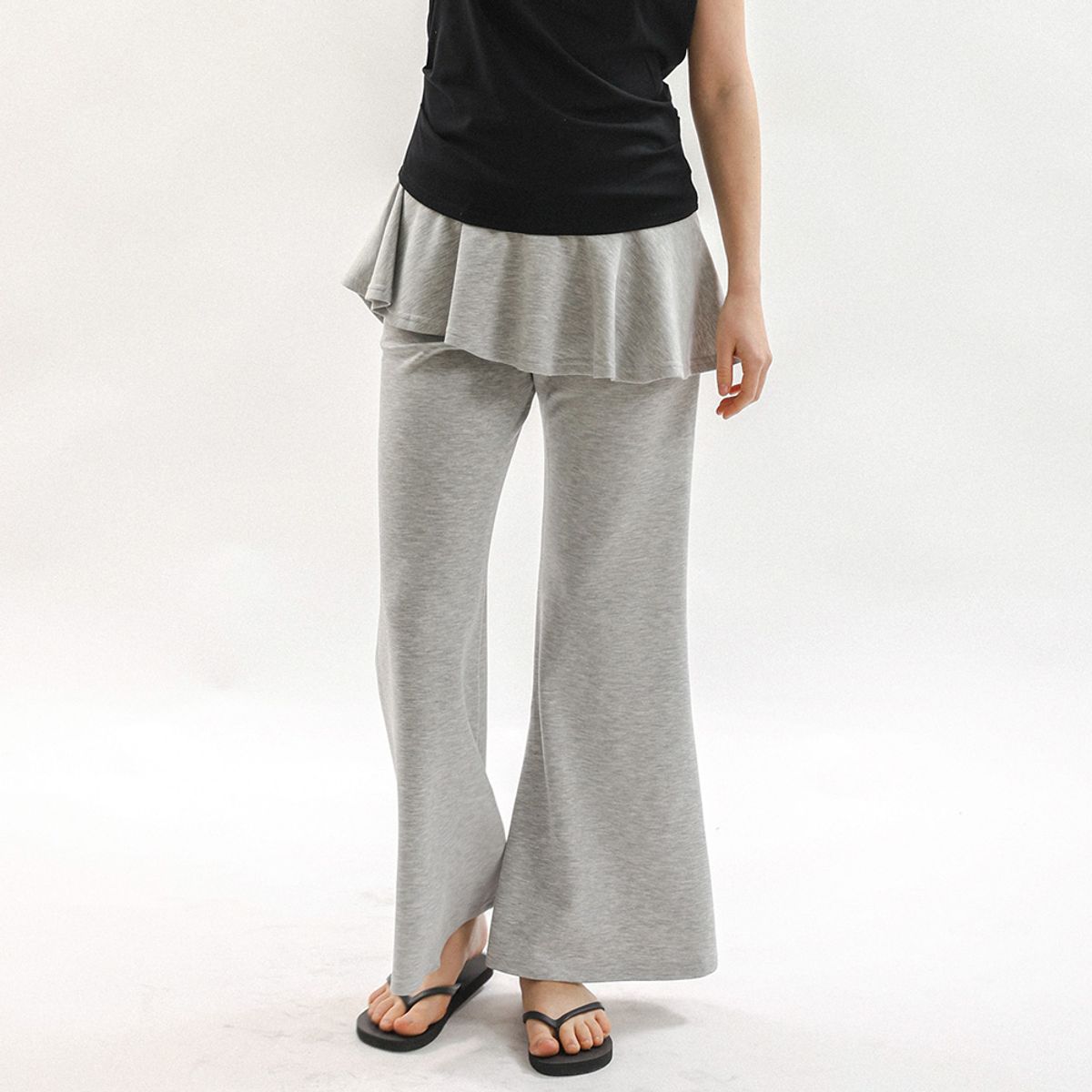 멜라니조이(MELANIE JOY) MJ_Layered waist peplum pants_2color
