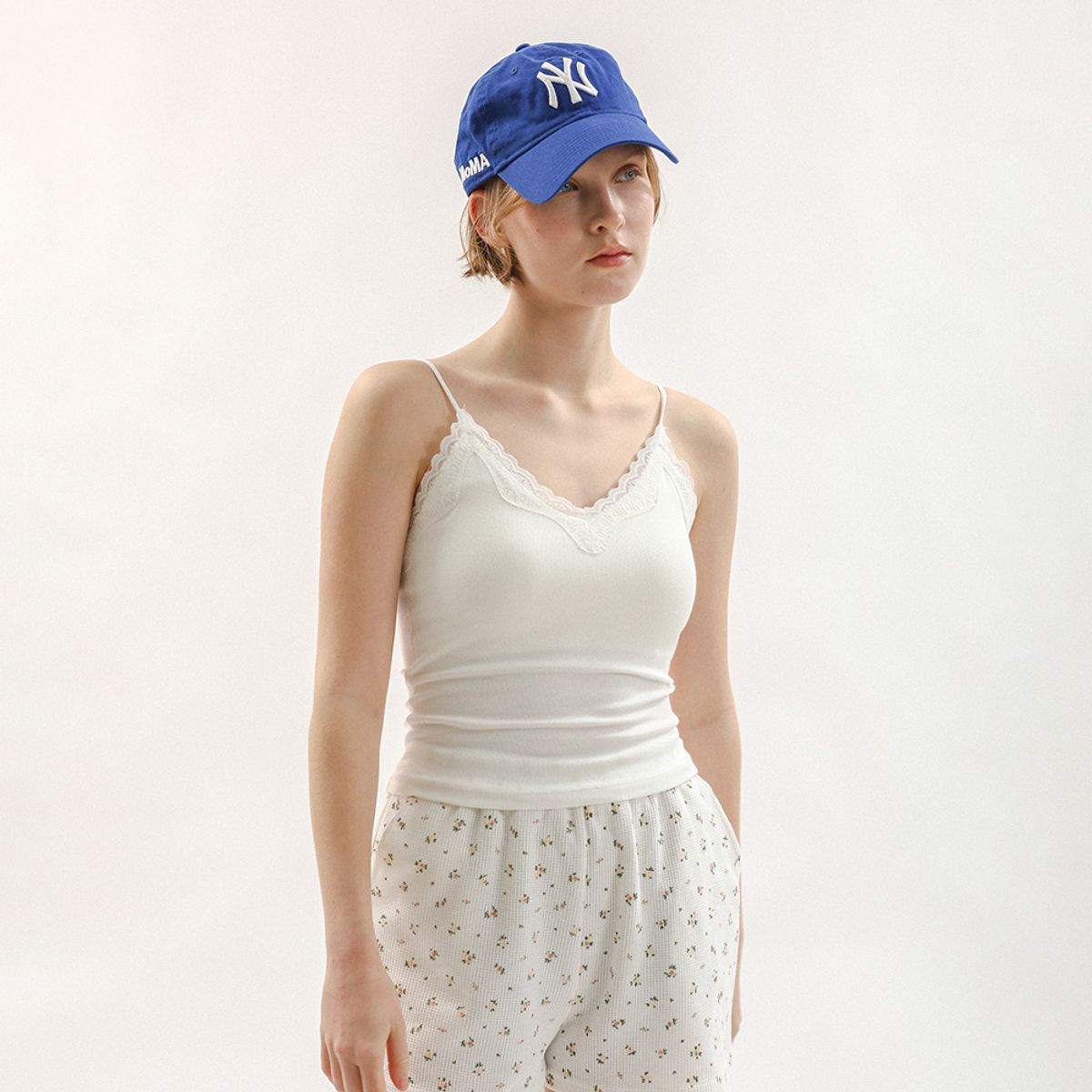 멜라니조이(MELANIE JOY) MJ_Ribbed lace cami top_3color
