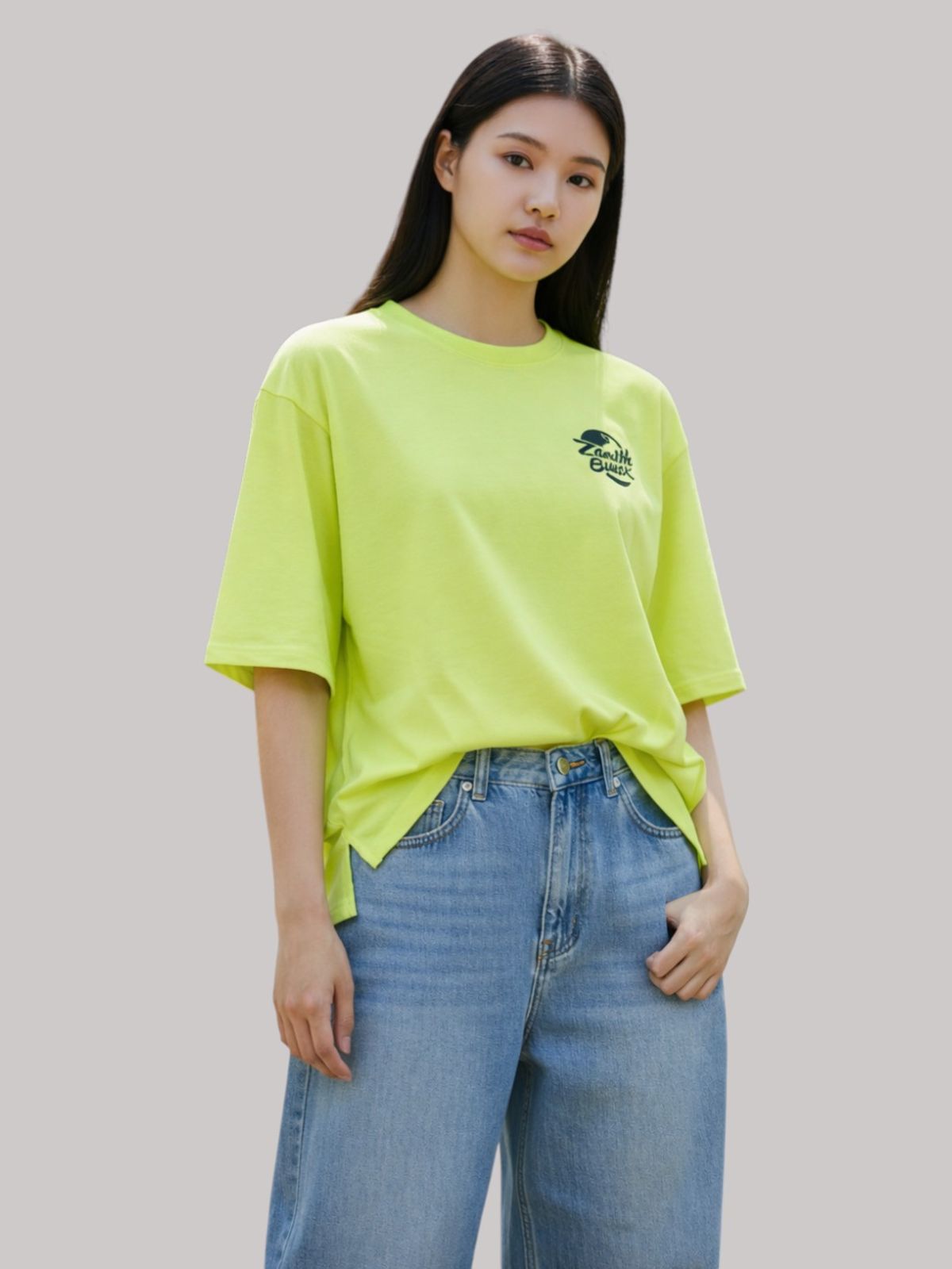 지블랙(ZBLACK) 제니스 블랙 유니버설 어스 오버핏 반팔 NEON YELLOW