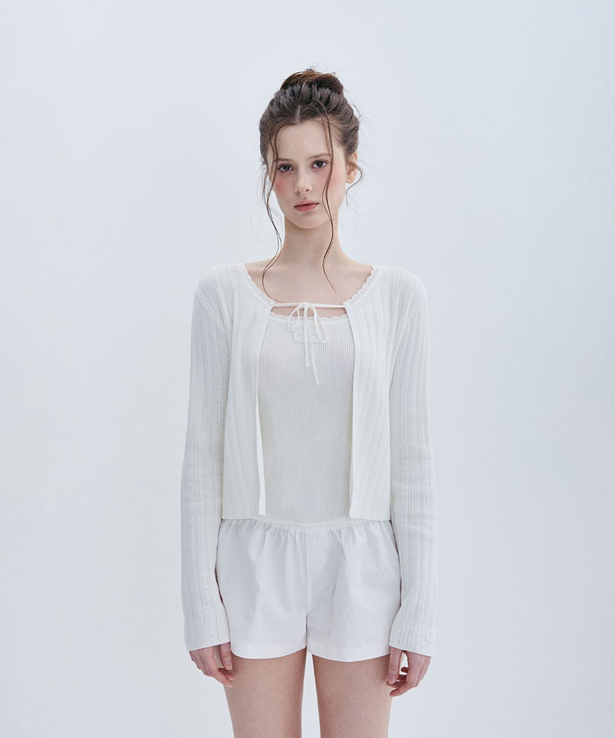 모아벨(MOABEL) CREAMY LABEL CARDIGAN - CREAM