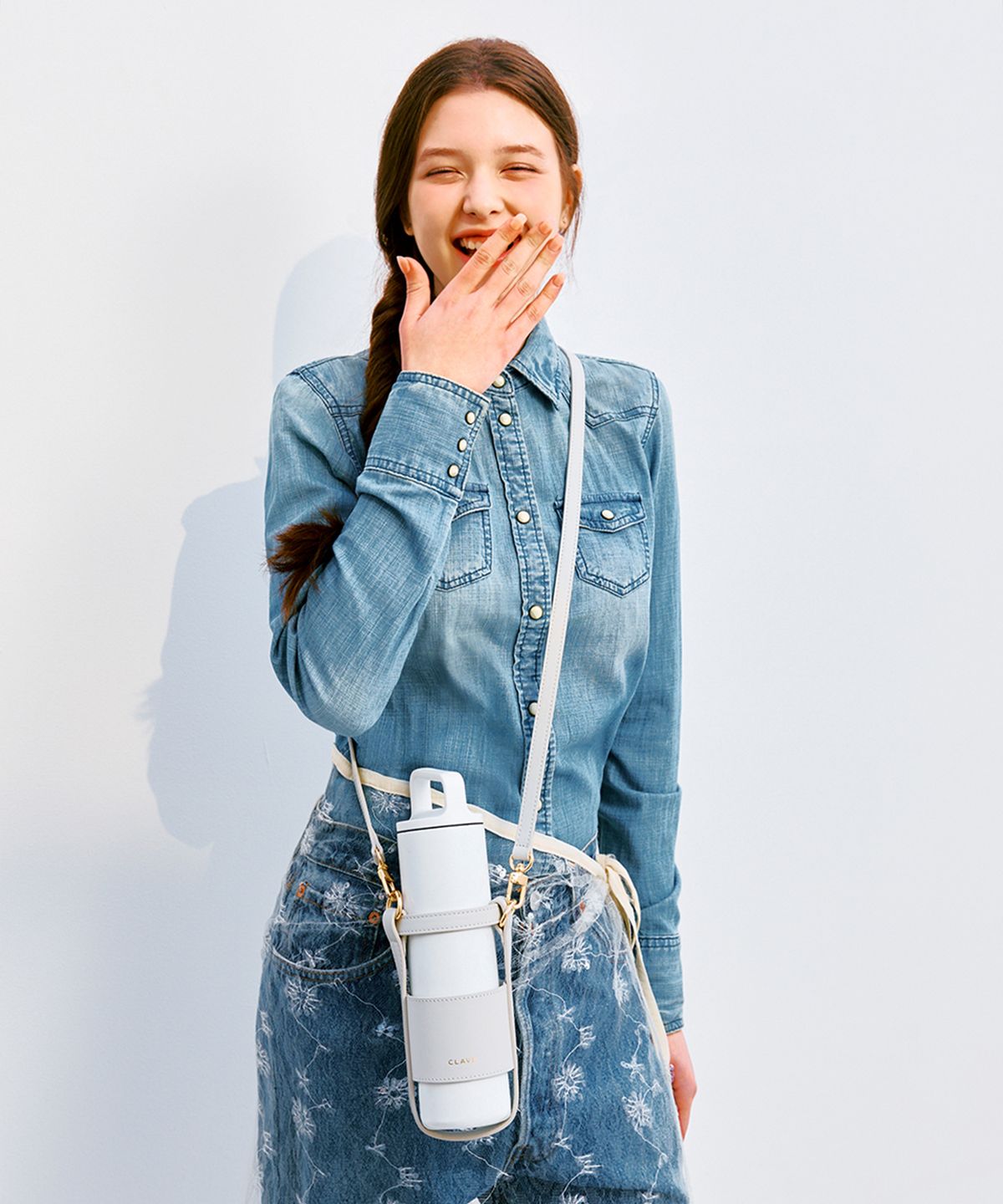 끌라베(CLAVE) 물병백 크림 아이보리 (WATER BOTTLE BAG Cream Ivory)