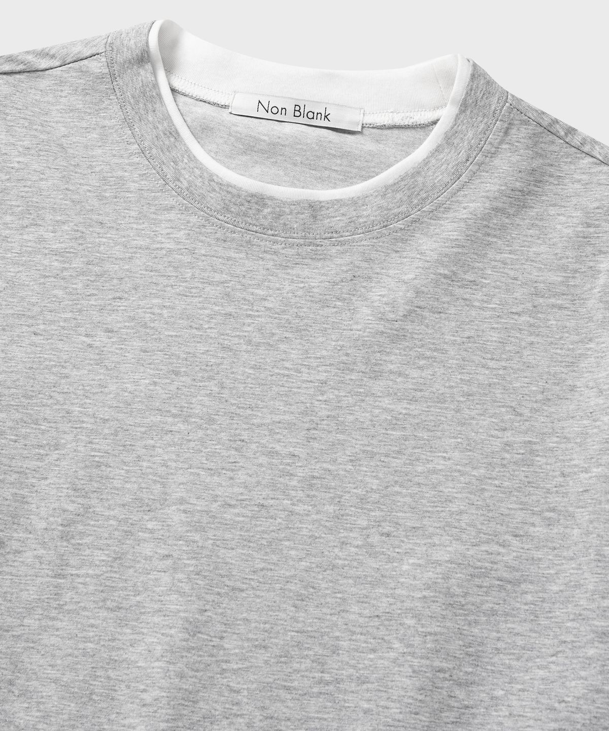 넌블랭크(NONBLANK) 크롭 HS 티셔츠_MELANGE GREY