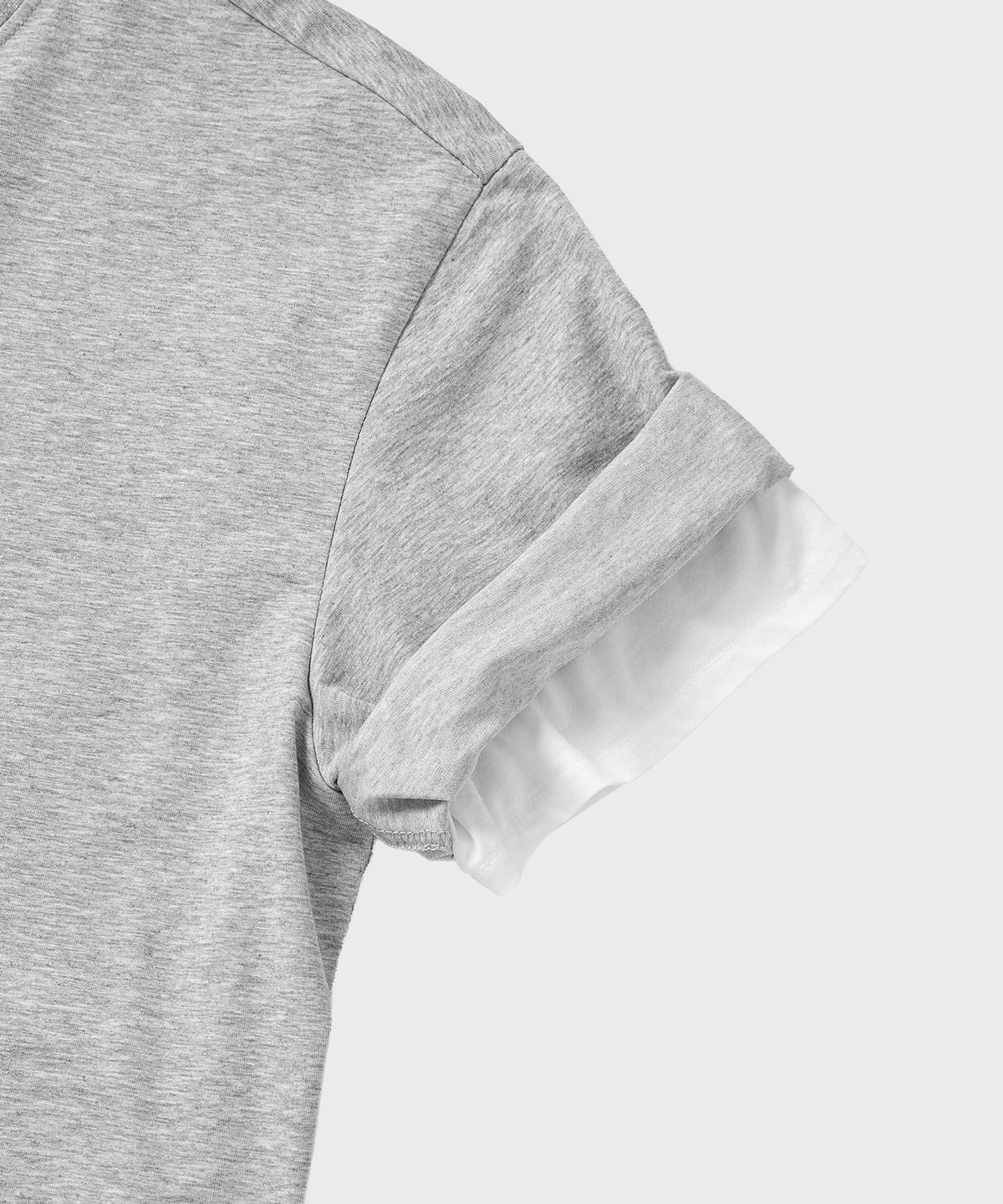 넌블랭크(NONBLANK) 크롭 HS 티셔츠_MELANGE GREY