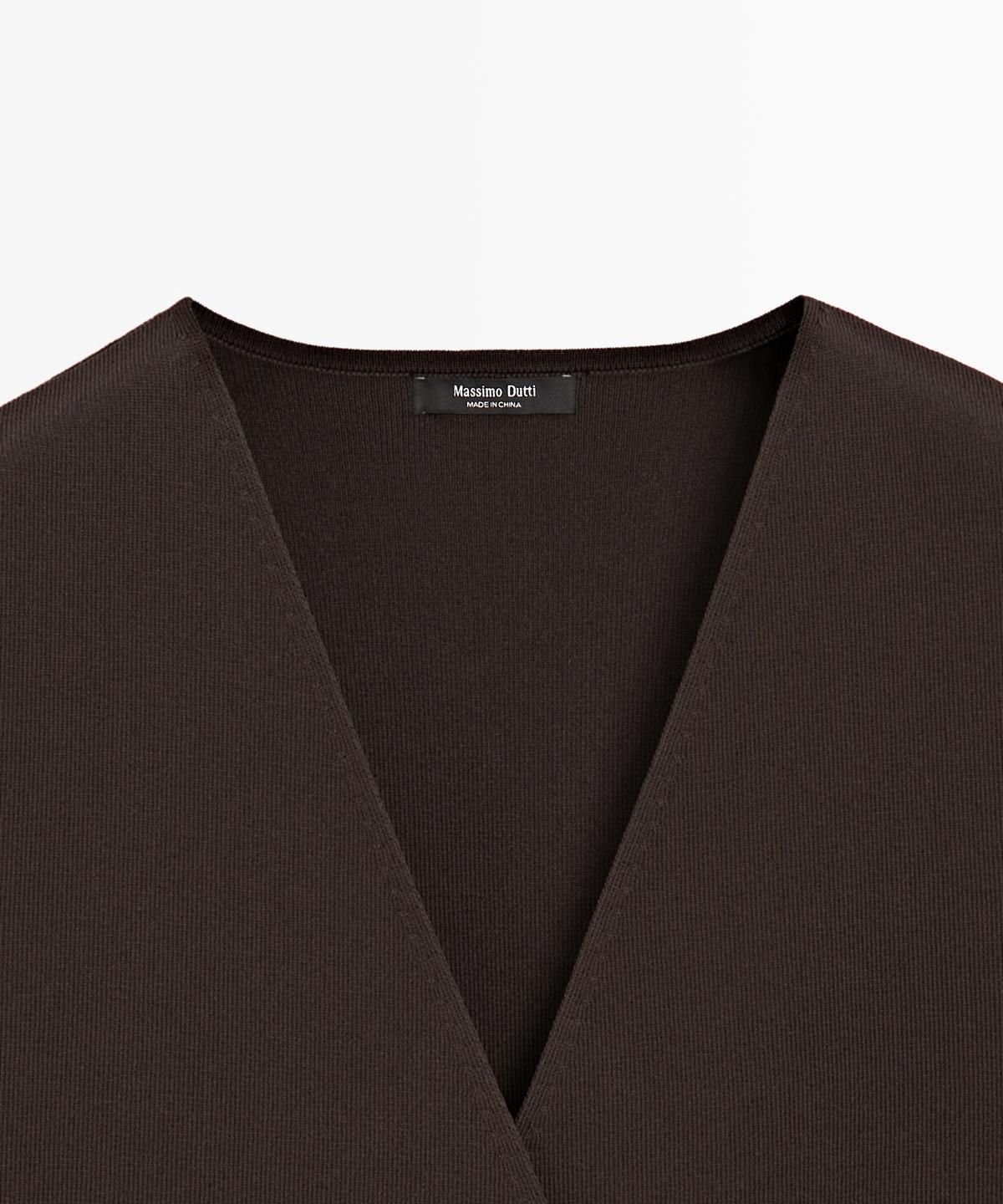마시모두띠(MASSIMO DUTTI) 크로스 니트 매듭 베스트