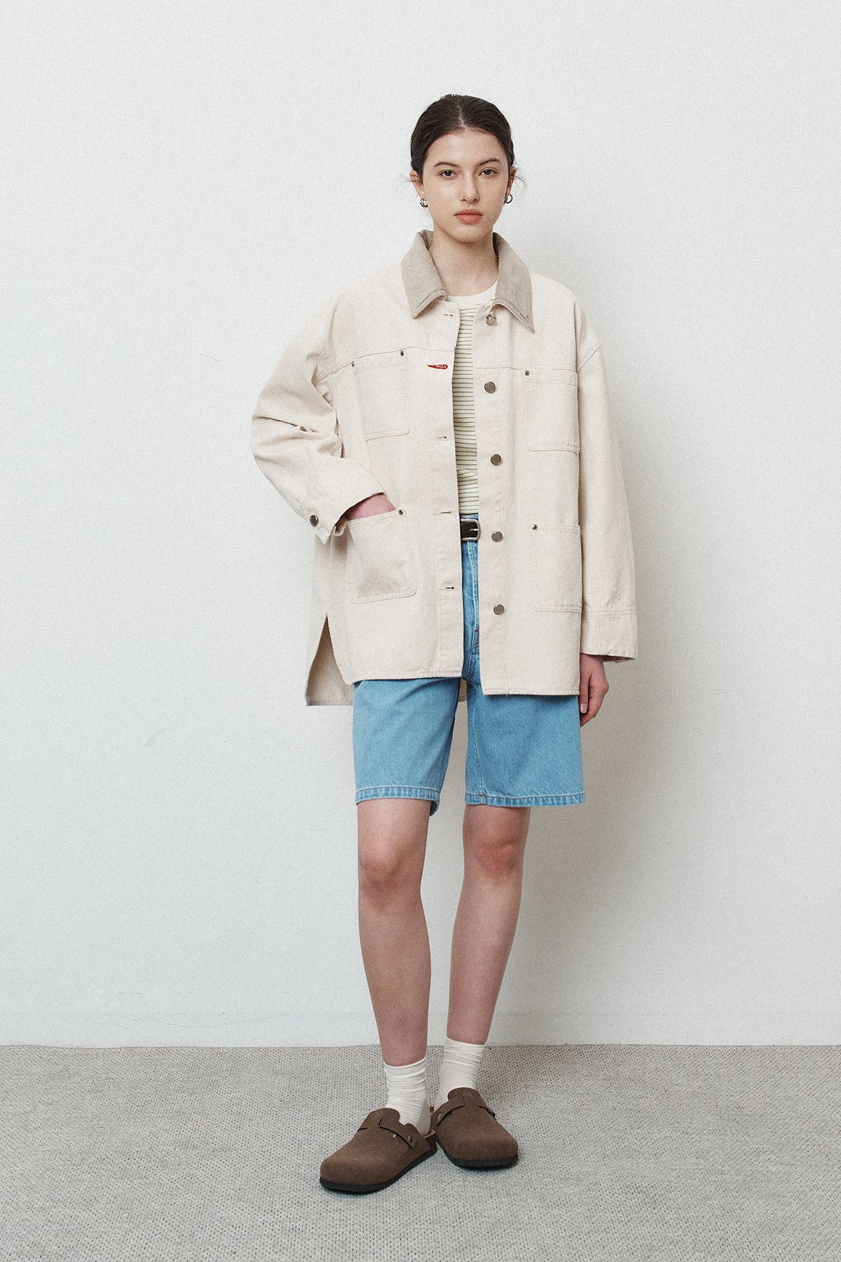르몽생미셸(LE MONT ST MICHEL) Basic Denim Shorts_Blue