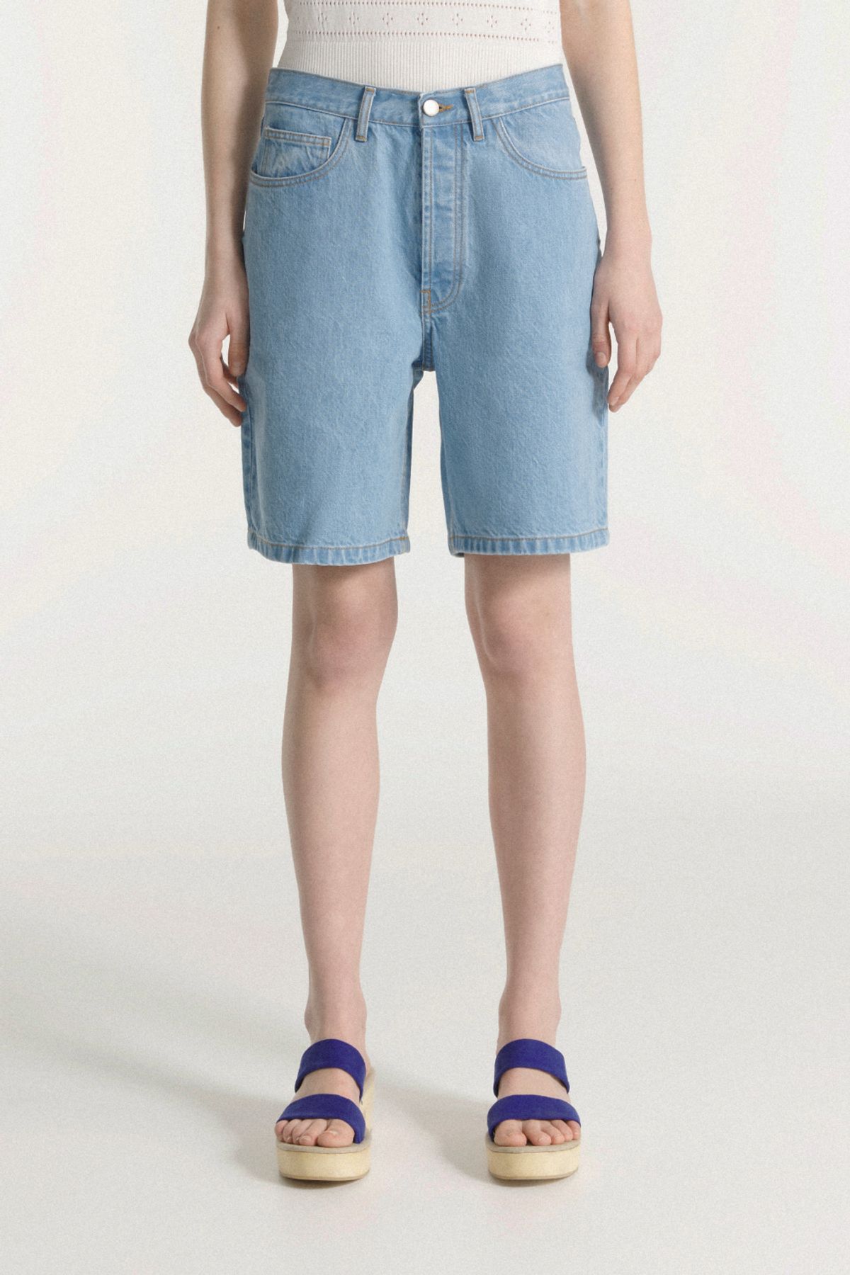 르몽생미셸(LE MONT ST MICHEL) Basic Denim Shorts_Blue