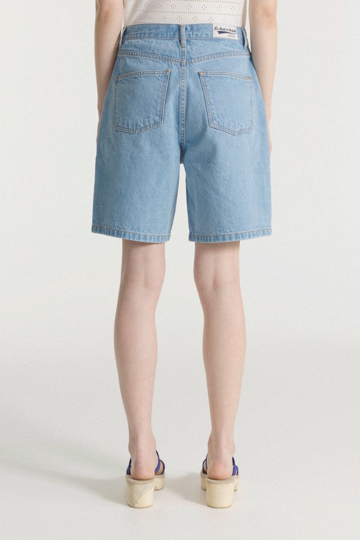 르몽생미셸(LE MONT ST MICHEL) Basic Denim Shorts_Blue