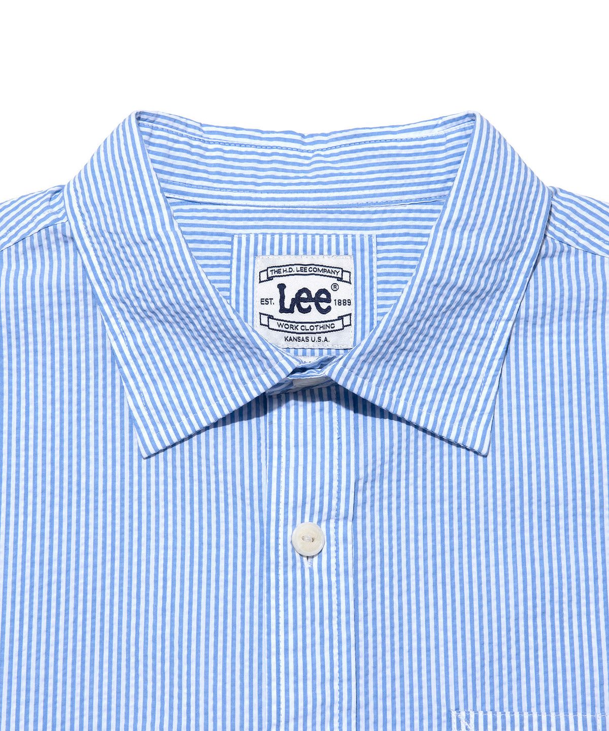 리(LEE) 로코 포켓 시어서커 반팔 셔츠 라이트블루