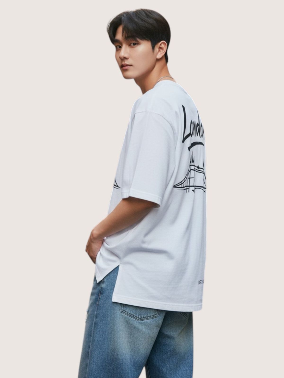 지블랙(ZBLACK) 런던 시그니쳐 반팔  티셔츠(WHITE)