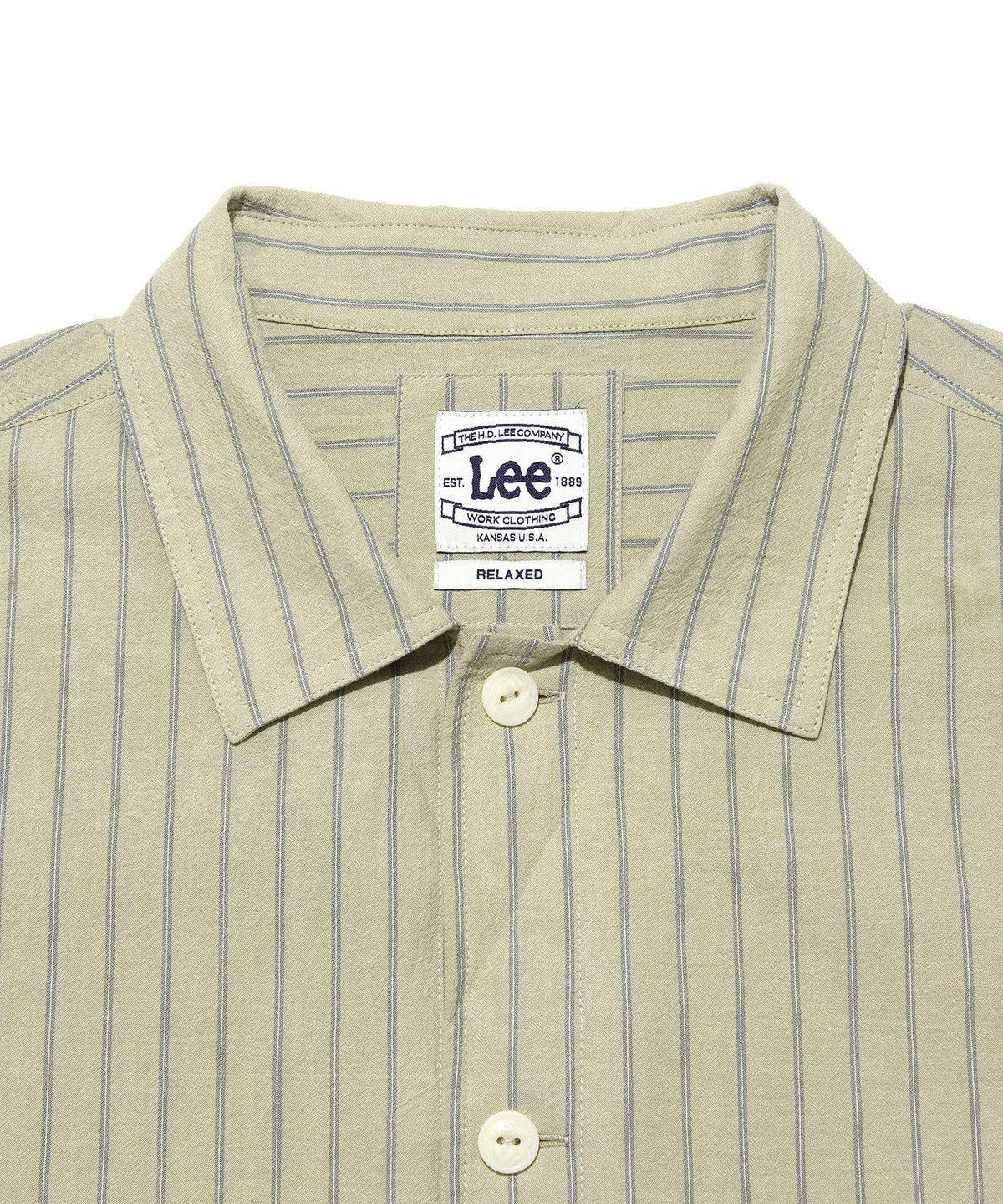 리(LEE) 커버올 반팔 셔츠 카키
