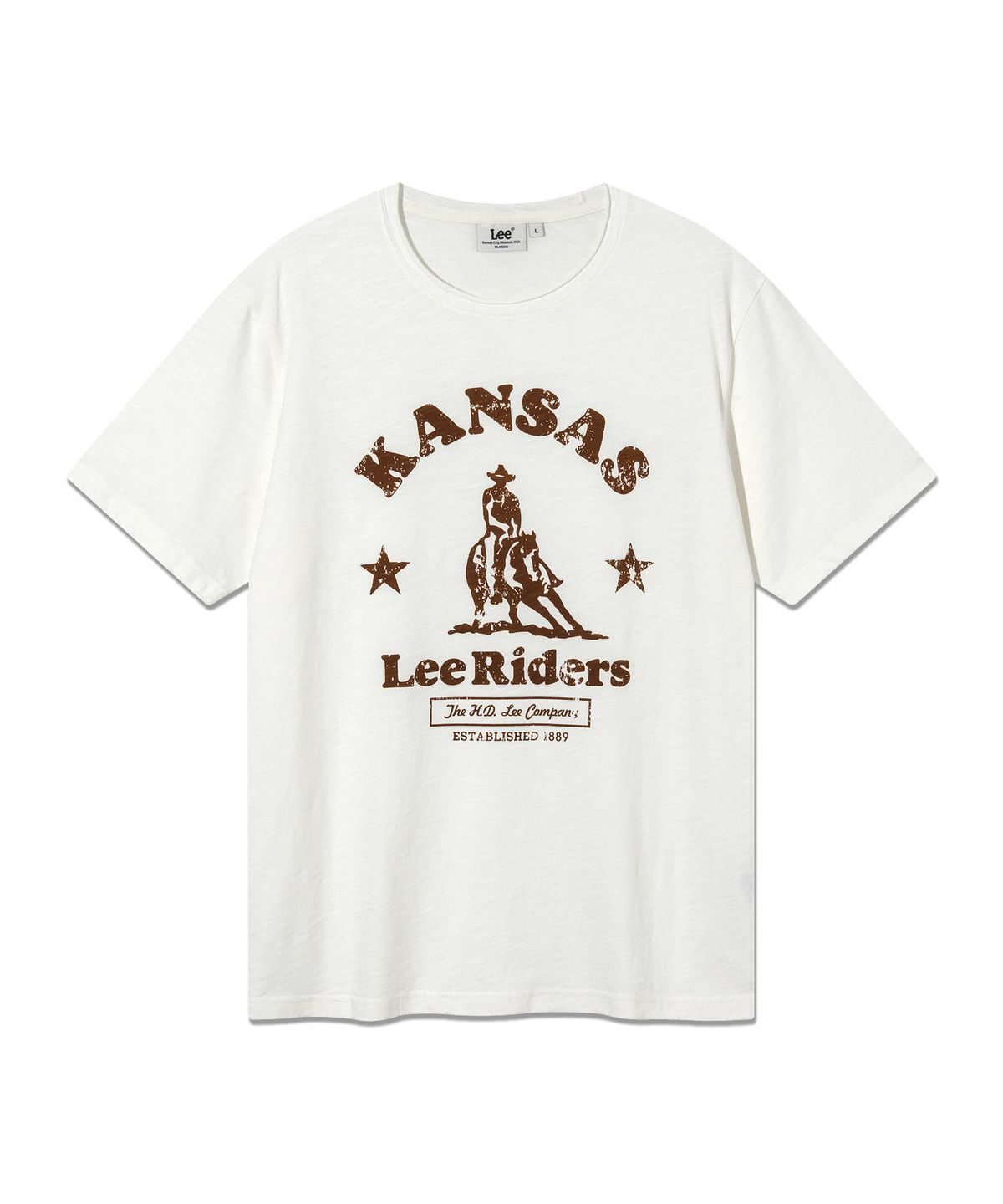 리(LEE) 카우보이 슬럽 반팔 티셔츠 아이보리