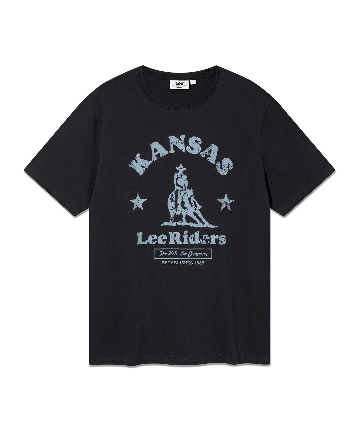 리(LEE) 카우보이 슬럽 반팔 티셔츠 챠콜
