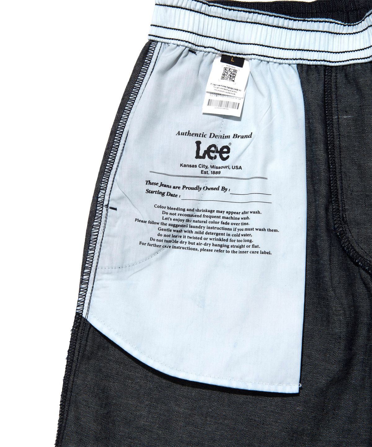 리(LEE) [Every Lee] 데님 이지 쇼츠 인디고 로우