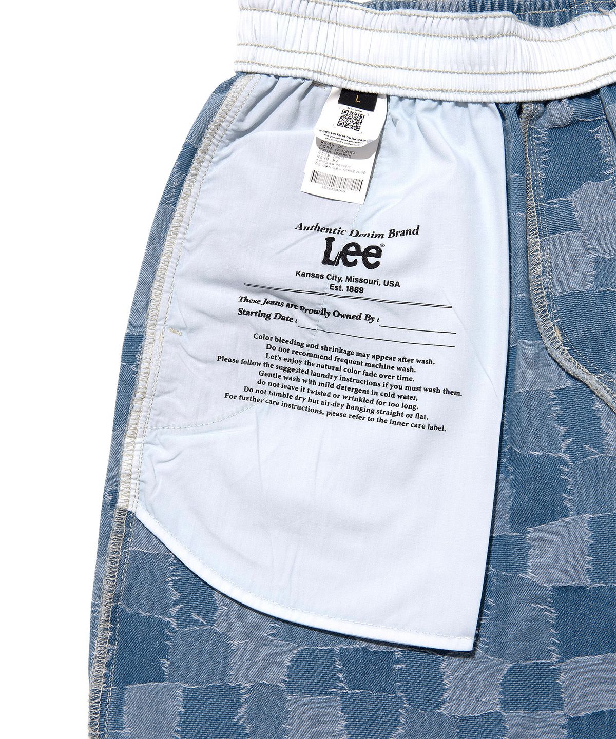 리(LEE) [Every Lee] 데님 이지 쇼츠 체크