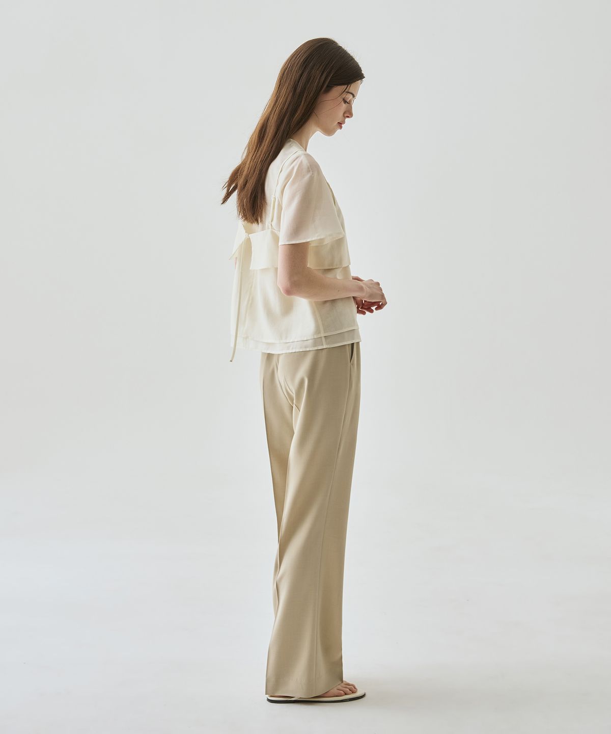 드로우핏 우먼(DRAWFIT WOMEN) 썸머 슬림 부츠컷 슬랙스 [BEIGE]