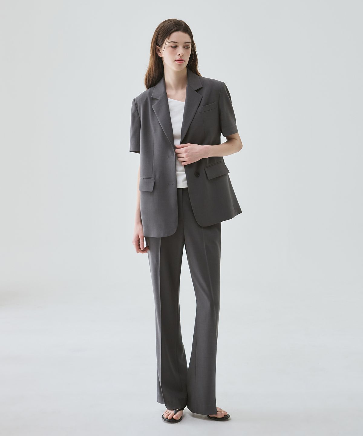드로우핏 우먼(DRAWFIT WOMEN) 썸머 슬림 부츠컷 슬랙스 [BEIGE]