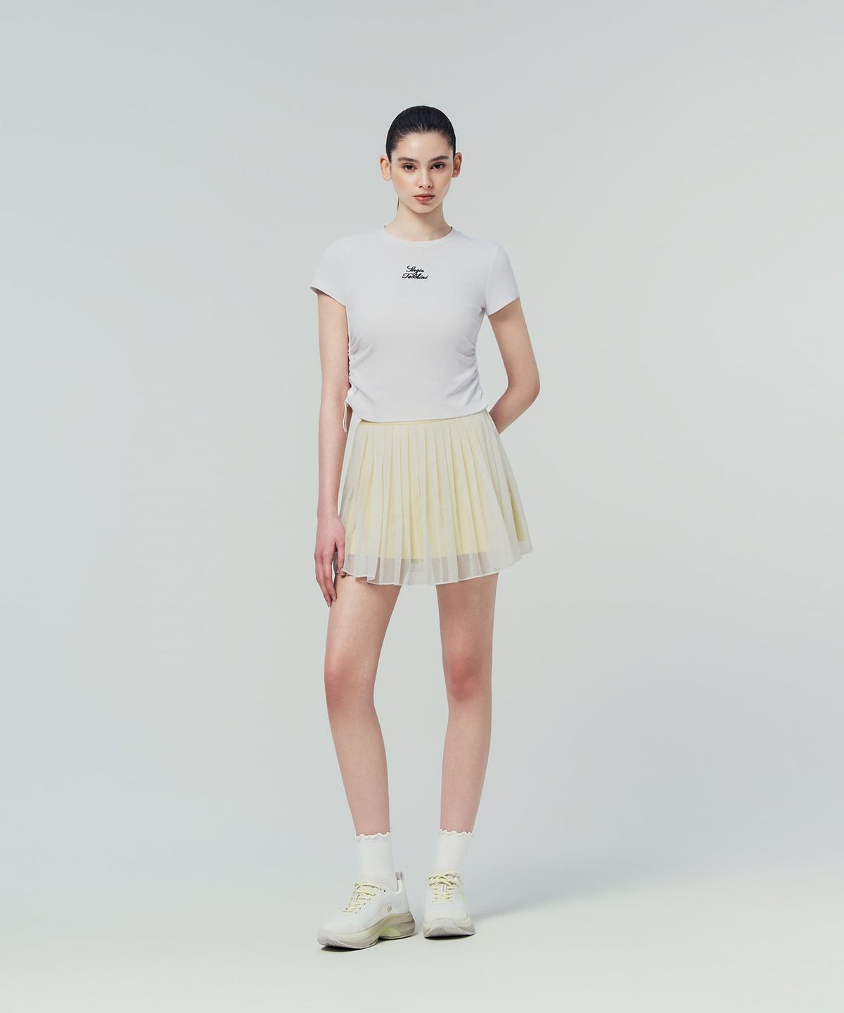세르지오 타키니(SERGIO TACCHINI) W 타키니 플라잉 메쉬 스커트 (L.Yellow)