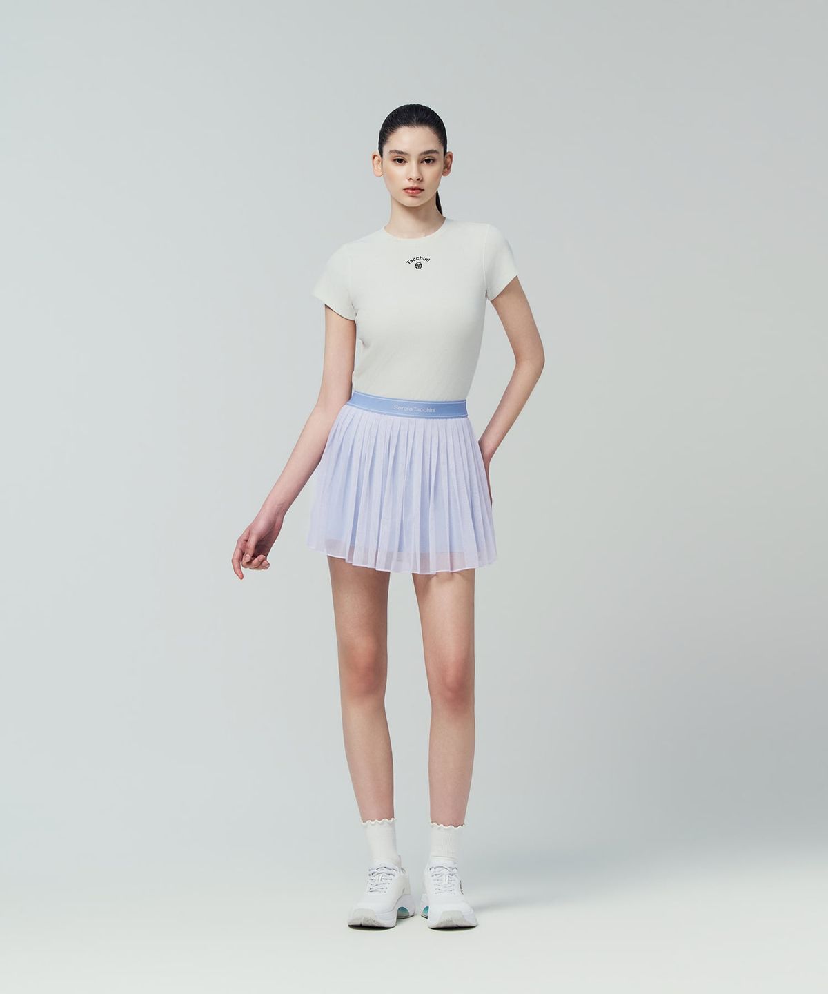 세르지오 타키니(SERGIO TACCHINI) W 타키니 플라잉 메쉬 스커트 (L.Indigo)