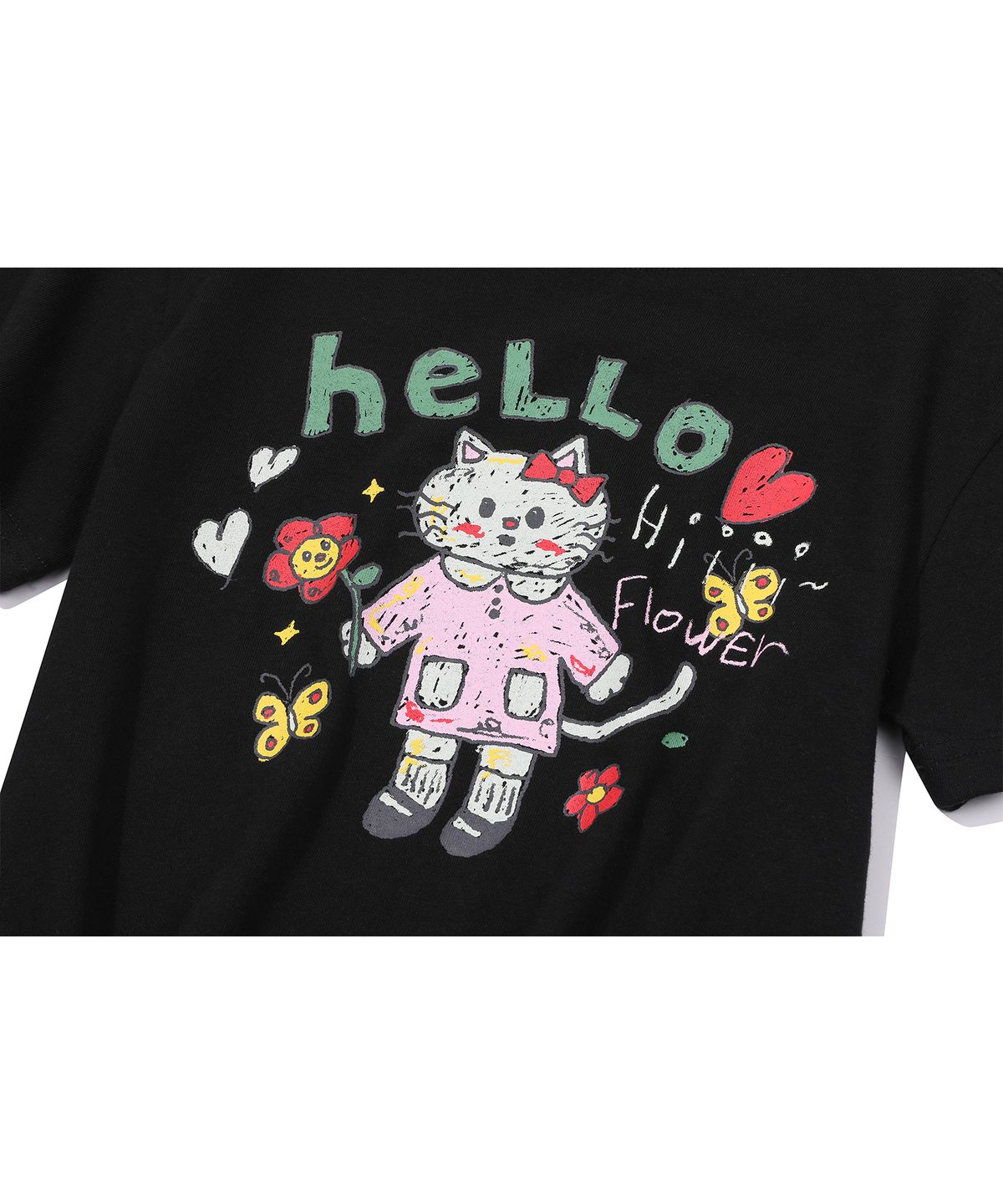 꼼파뇨 키즈(CPGN KIDS) KIDS 헬로 플라워 반팔티 블랙