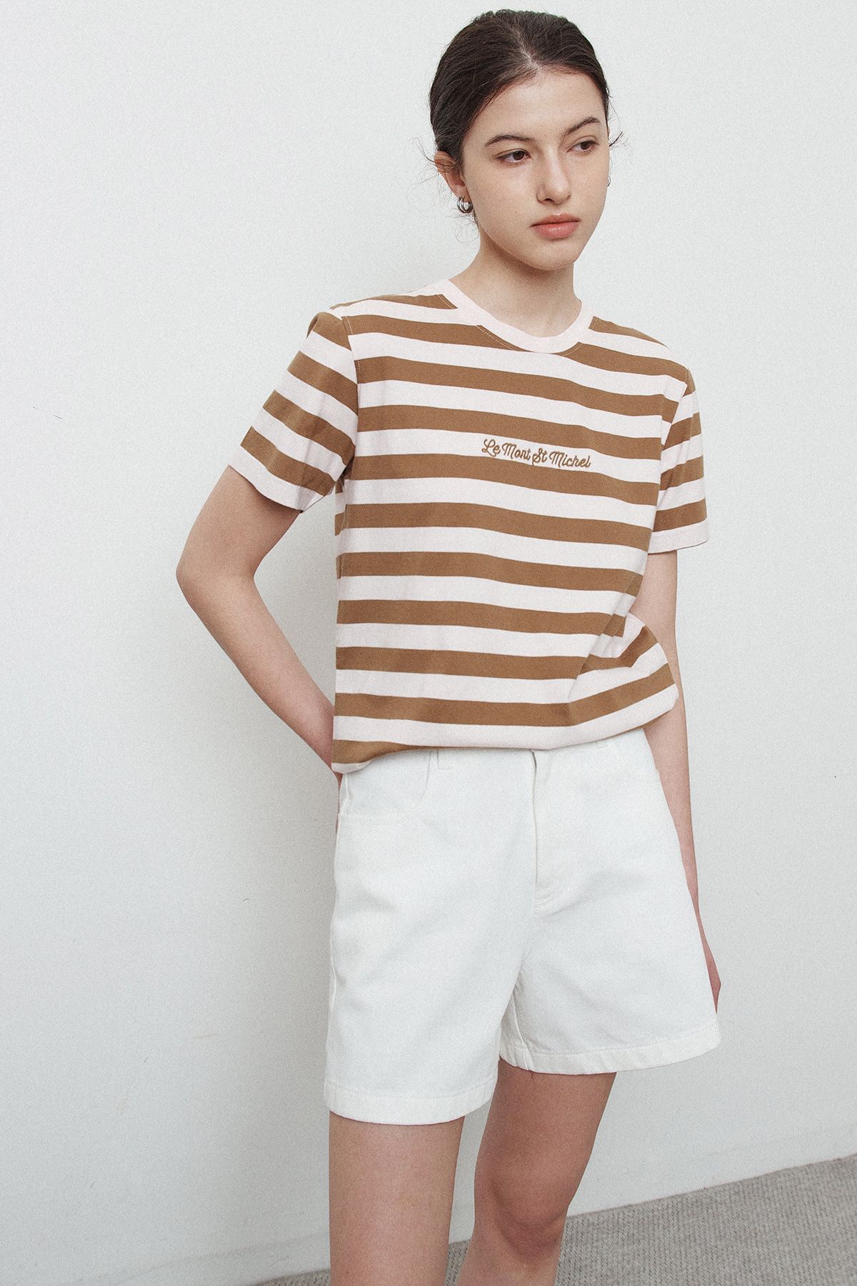 르몽생미셸(LE MONT ST MICHEL) Basic Cotton Shorts_White