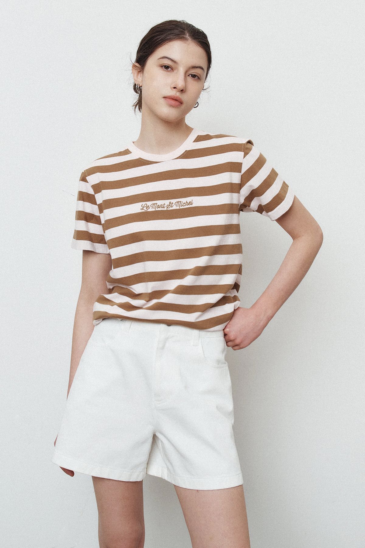 르몽생미셸(LE MONT ST MICHEL) Basic Cotton Shorts_White