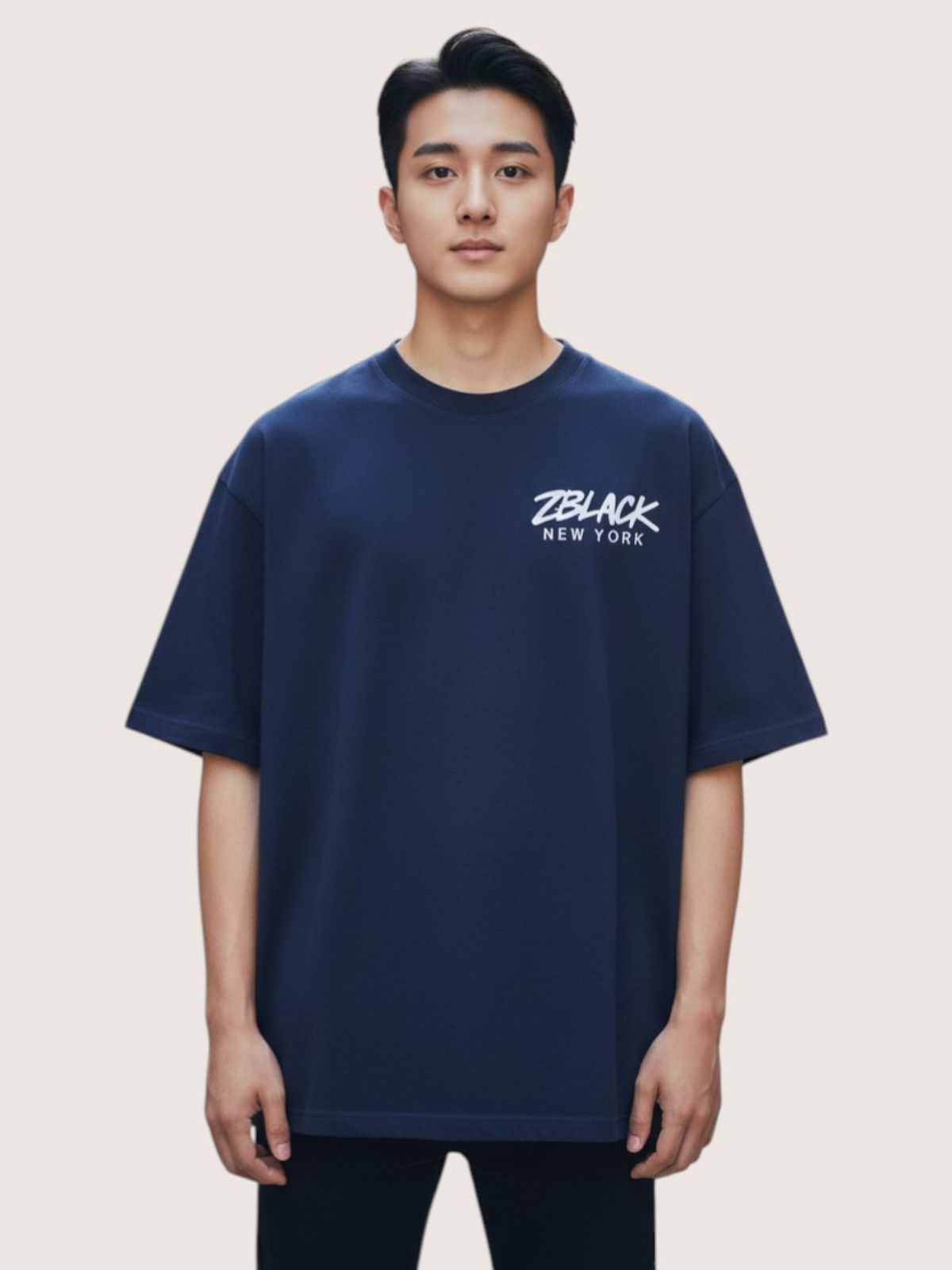 지블랙(ZBLACK) 뉴욕 시그니쳐 반팔  티셔츠(NAVY)