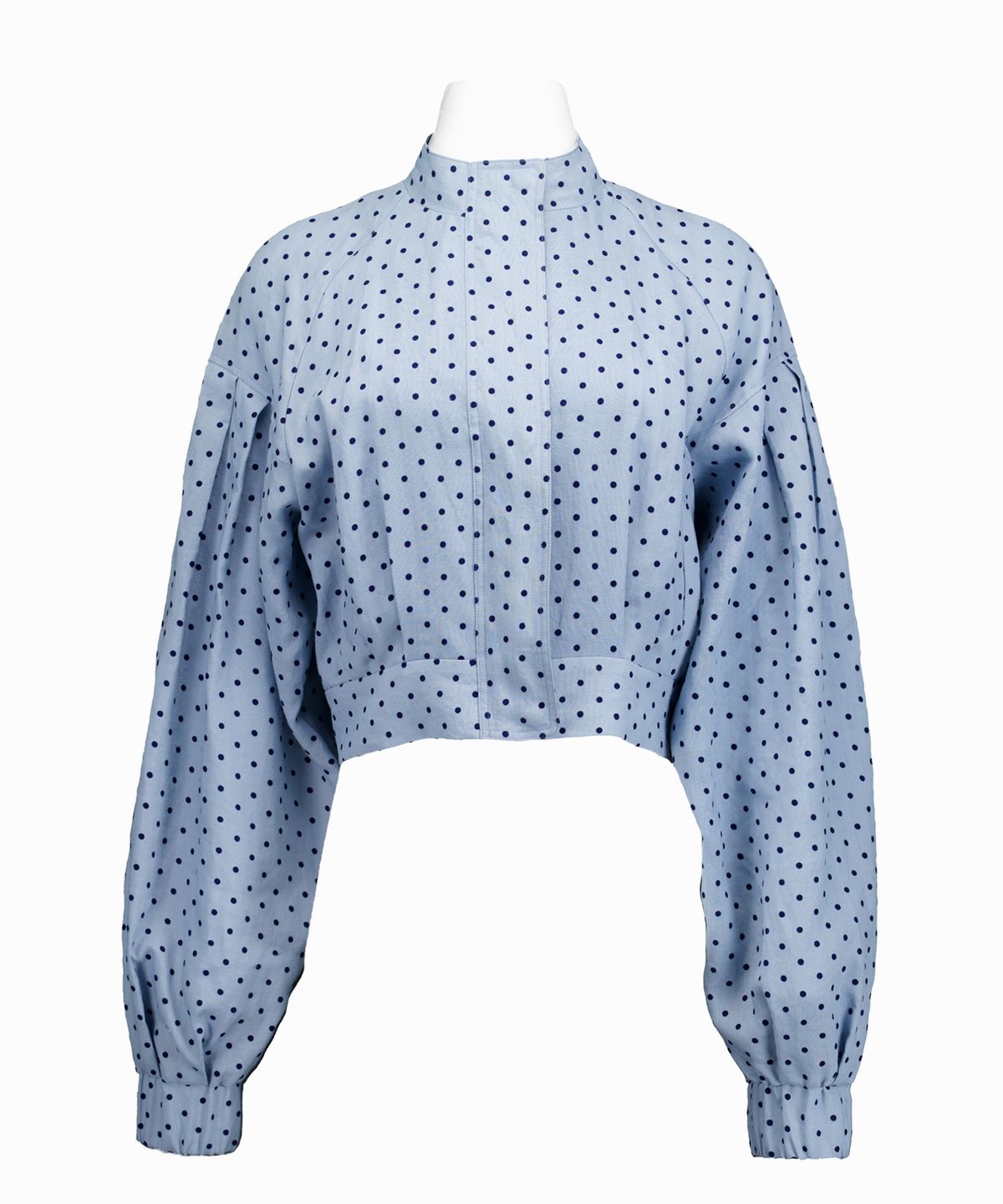 센뉴(SENUE) Dotty Linen Volume Bomber Jacket (BLUE)